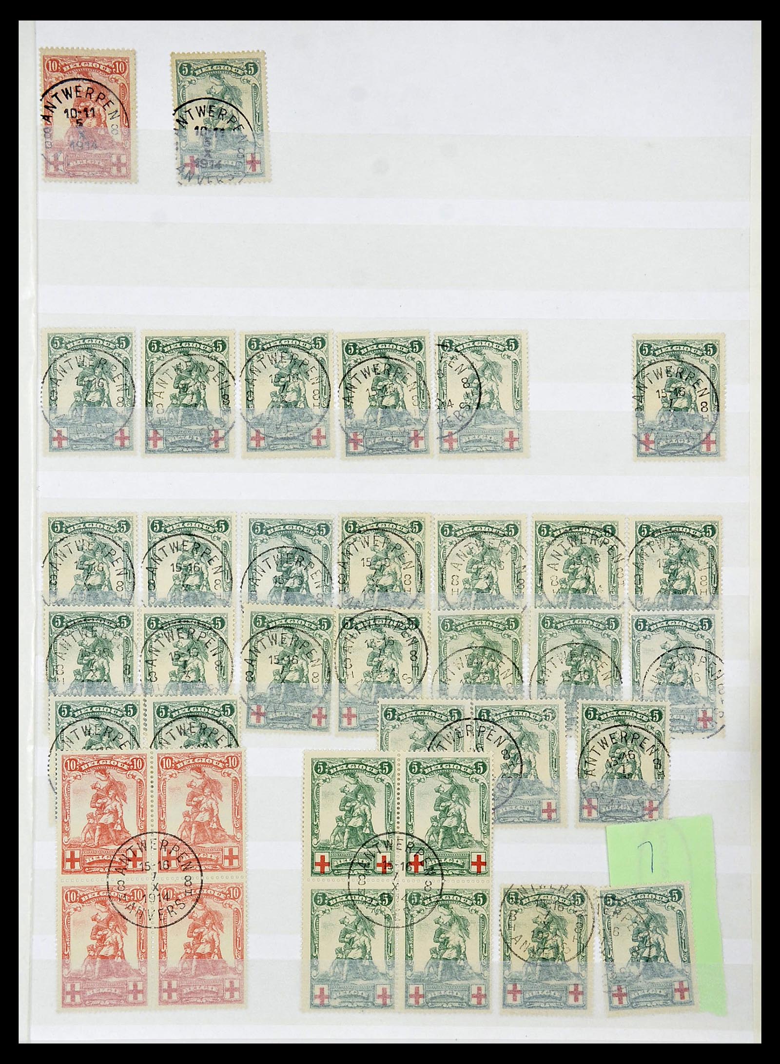 34632 060 - Stamp Collection 34632 Belgium cancels 1914-1915.