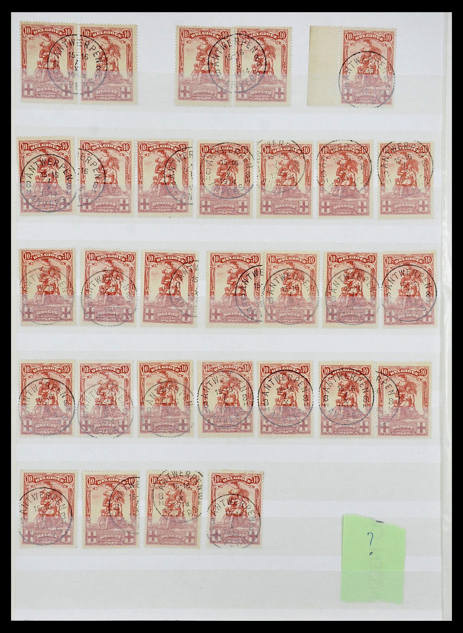 34632 061 - Stamp Collection 34632 Belgium cancels 1914-1915.