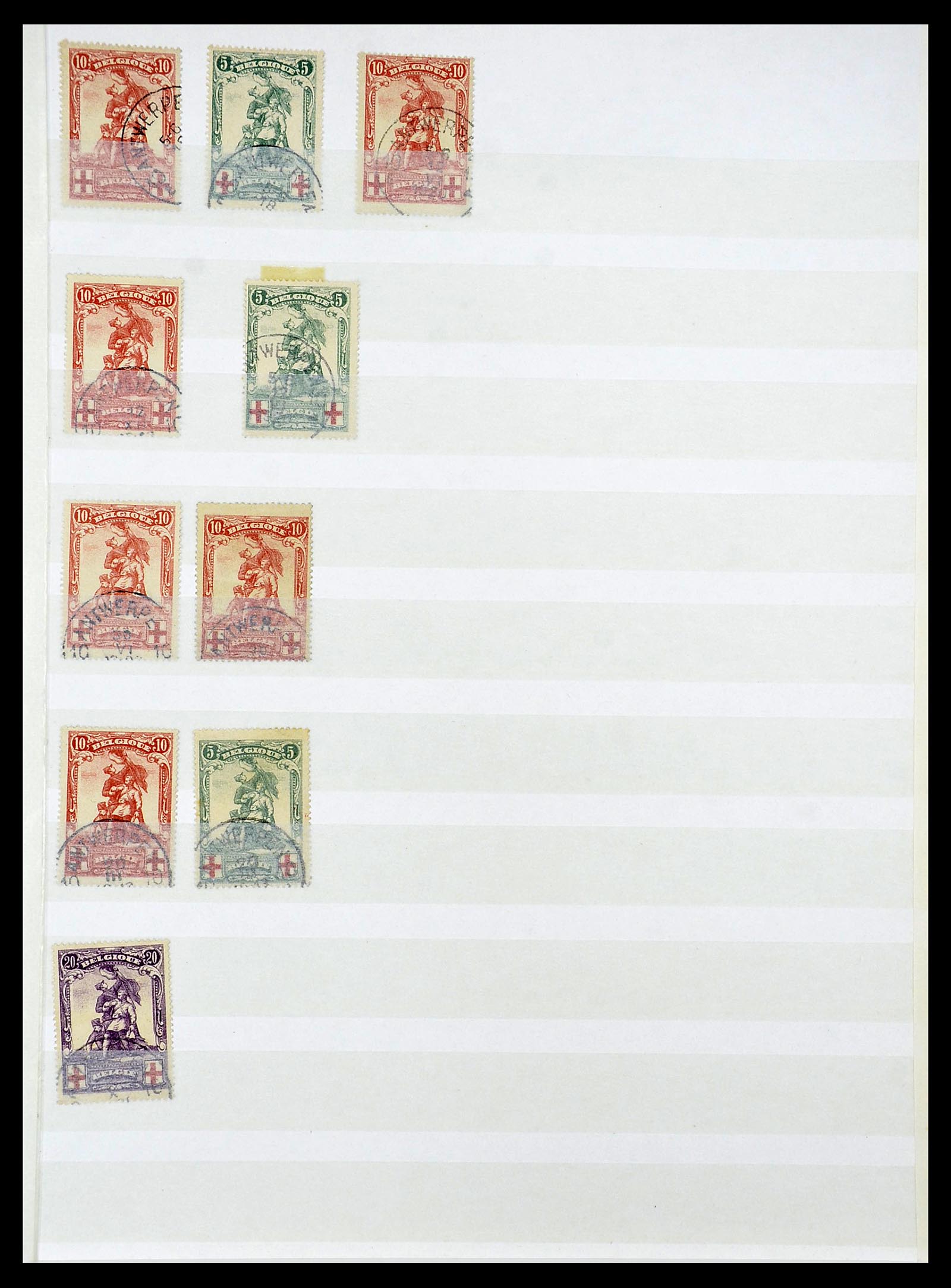 34632 064 - Postzegelverzameling 34632 België stempels 1914-1915.