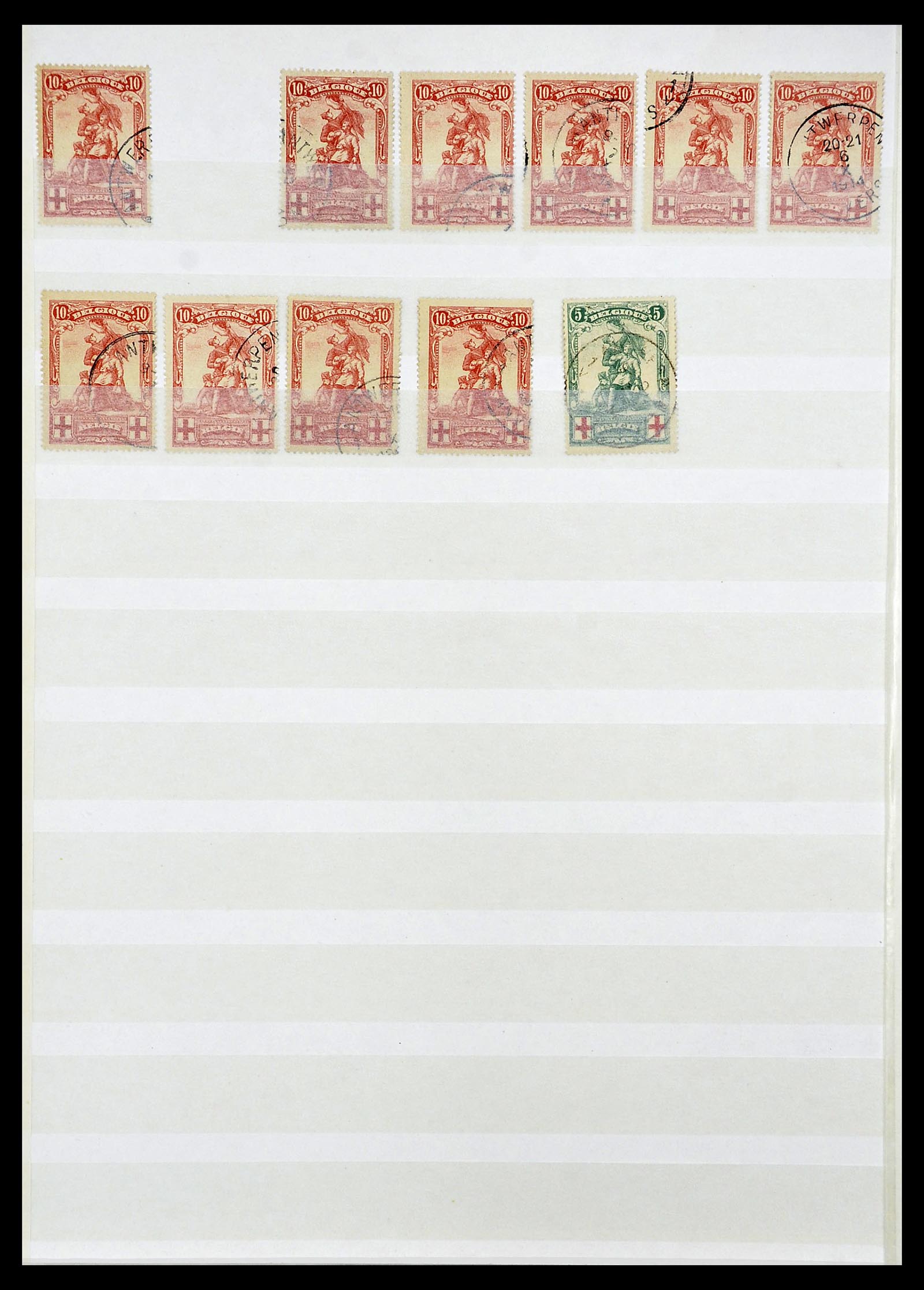 34632 069 - Postzegelverzameling 34632 België stempels 1914-1915.