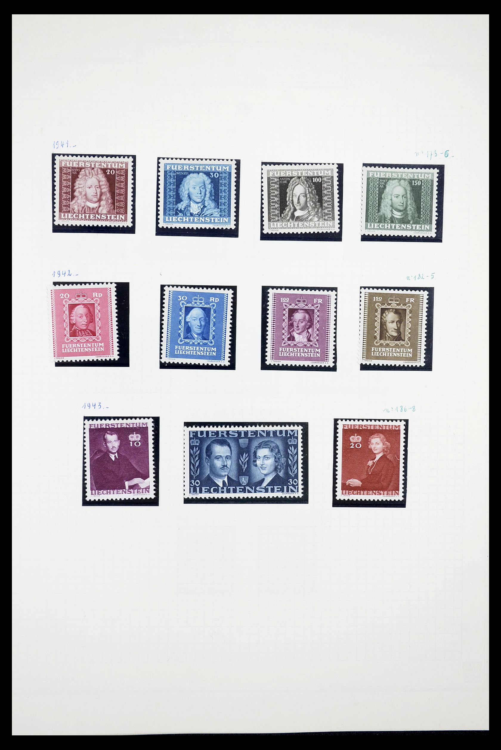 34633 008 - Postzegelverzameling 34633 Liechtenstein 1912-1987.