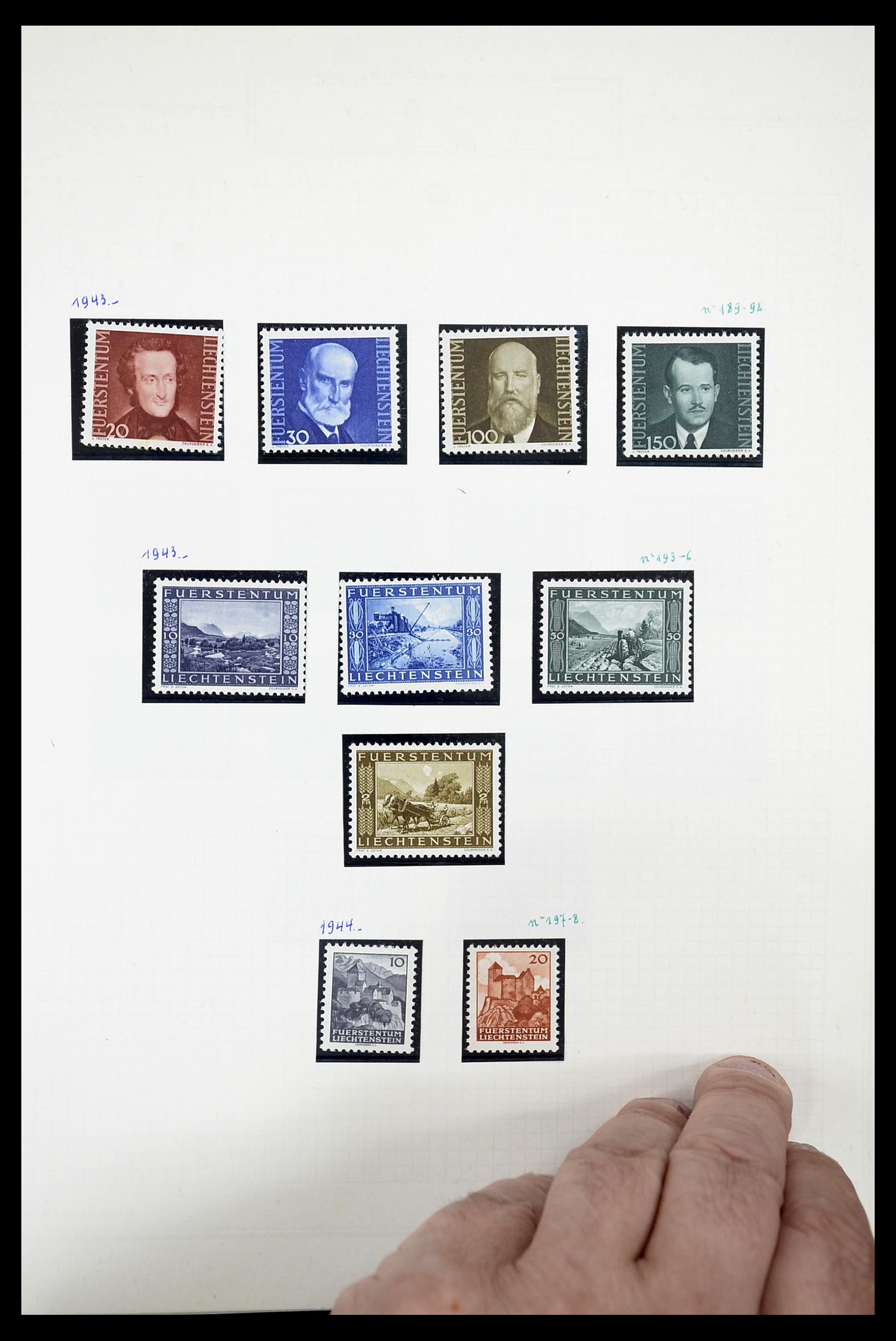 34633 009 - Postzegelverzameling 34633 Liechtenstein 1912-1987.
