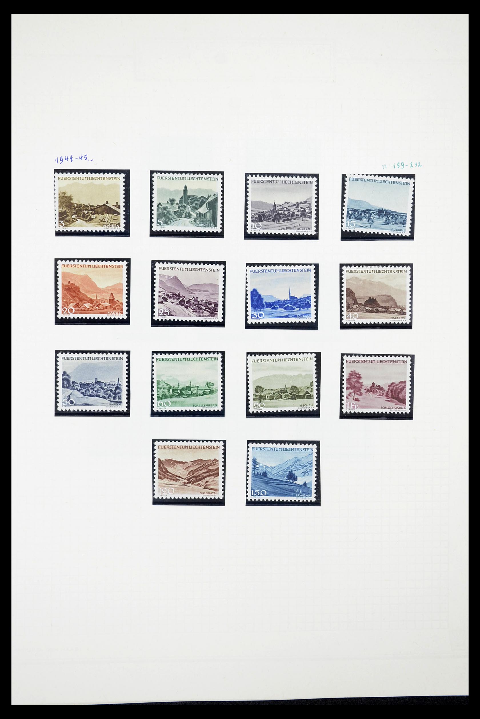 34633 010 - Postzegelverzameling 34633 Liechtenstein 1912-1987.