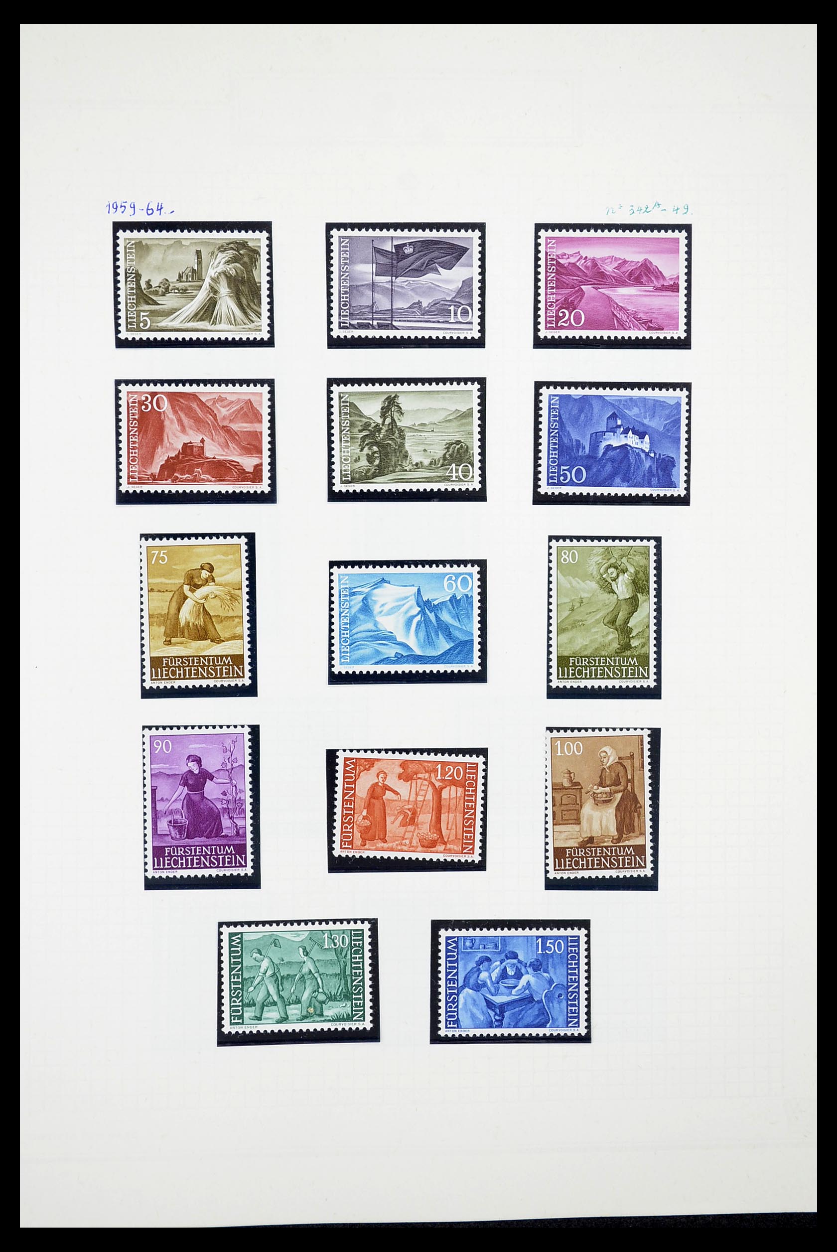 34633 013 - Stamp Collection 34633 Liechtenstein 1912-1987.