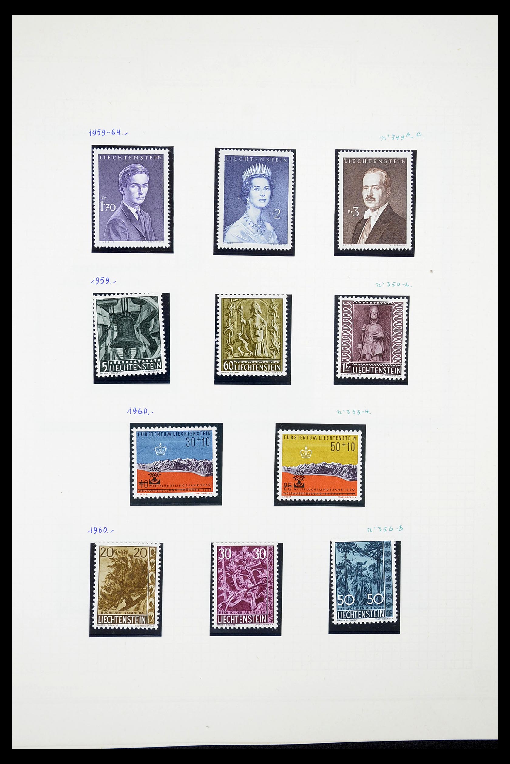 34633 014 - Stamp Collection 34633 Liechtenstein 1912-1987.