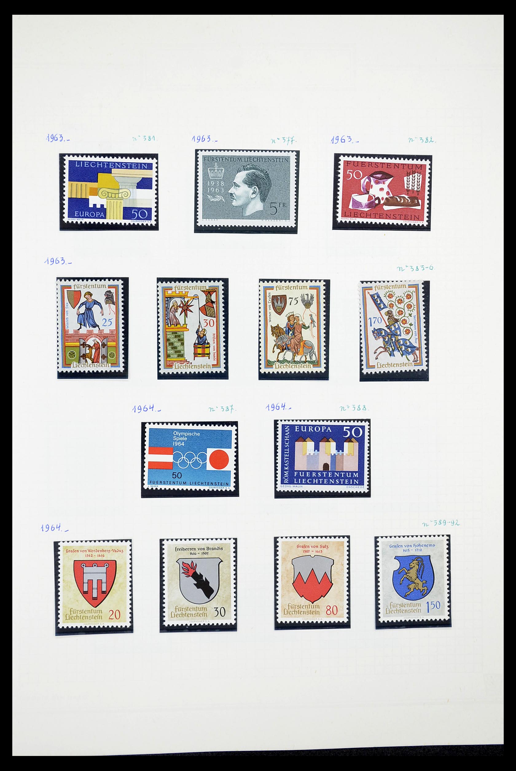 34633 018 - Stamp Collection 34633 Liechtenstein 1912-1987.