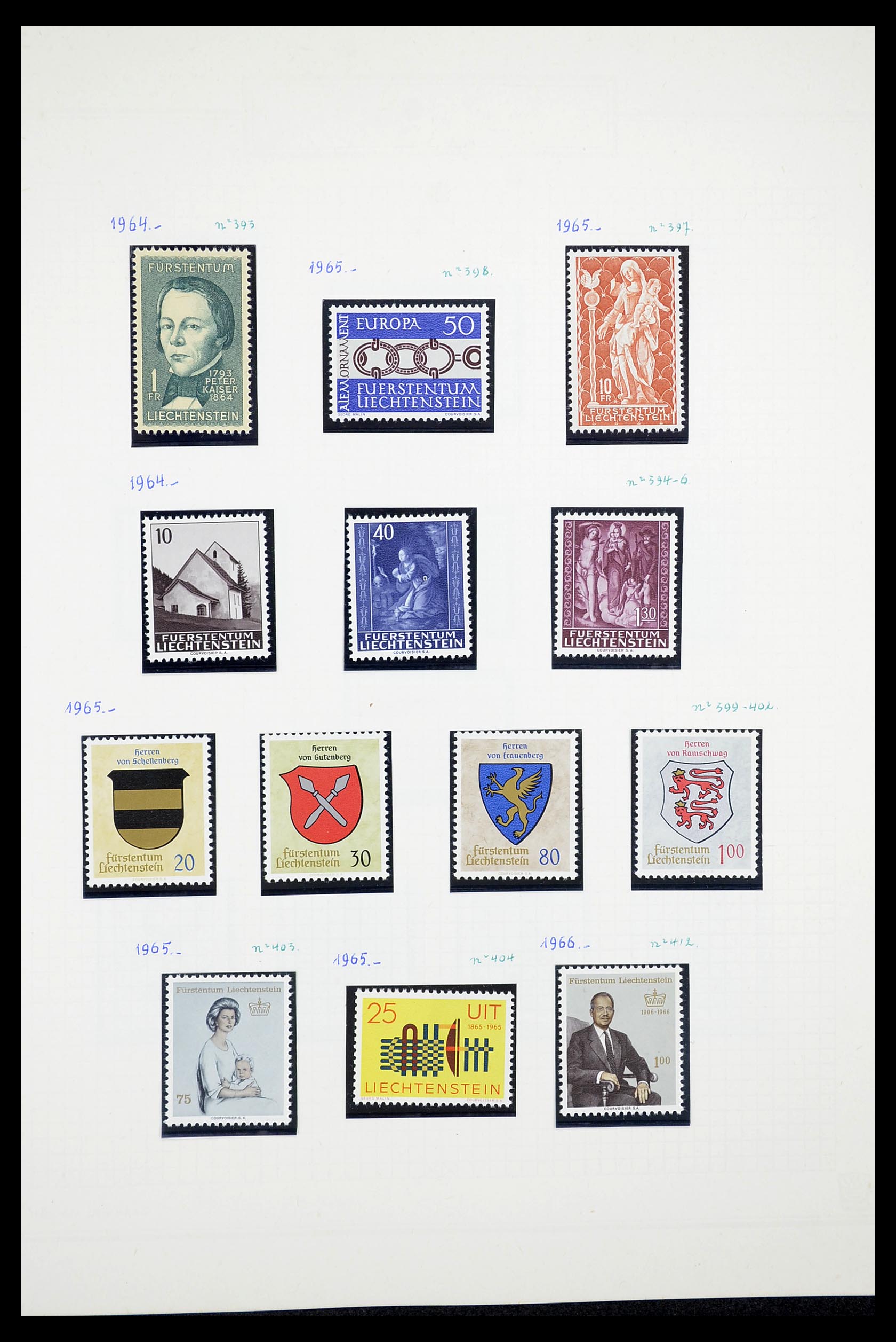 34633 019 - Stamp Collection 34633 Liechtenstein 1912-1987.