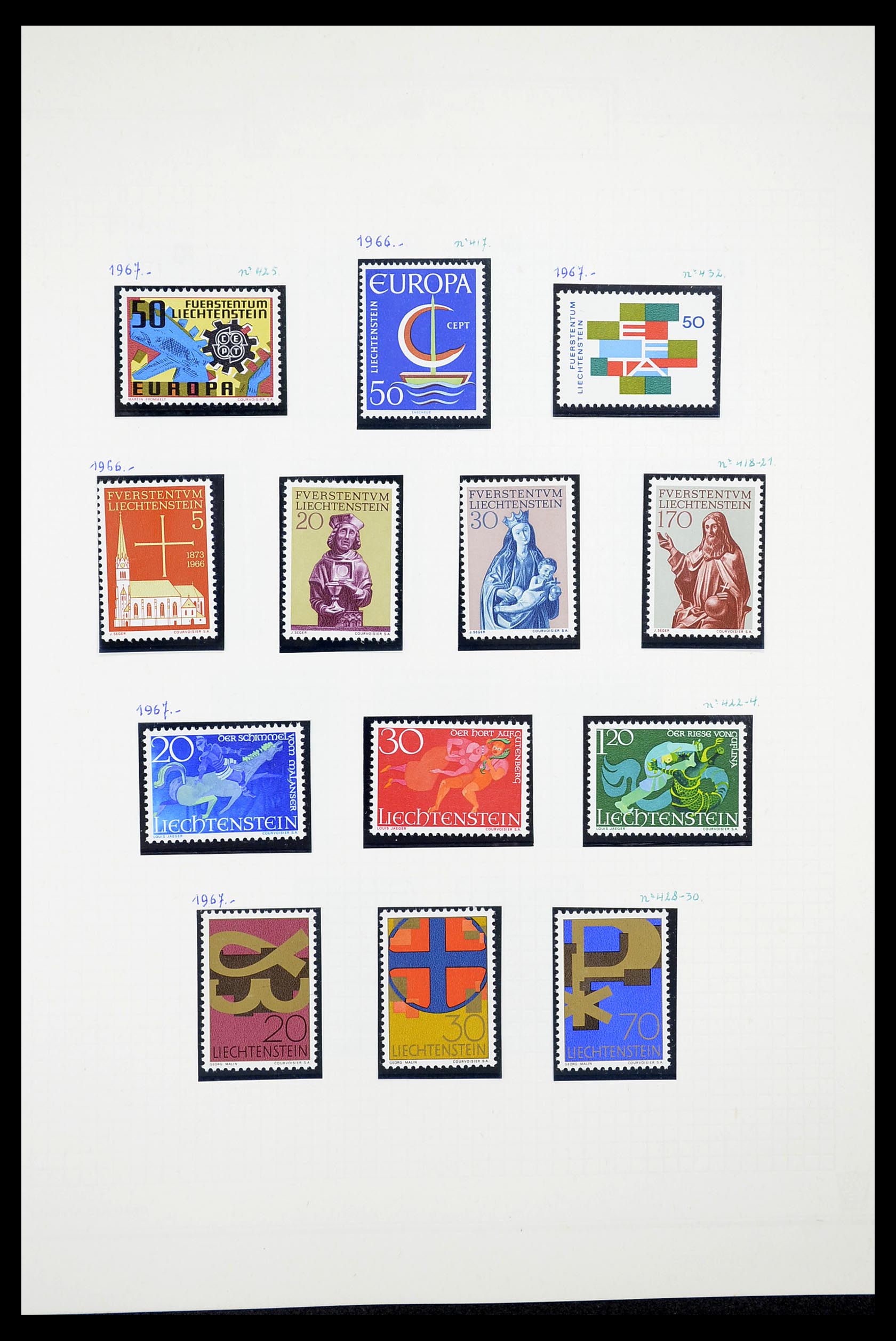 34633 021 - Postzegelverzameling 34633 Liechtenstein 1912-1987.