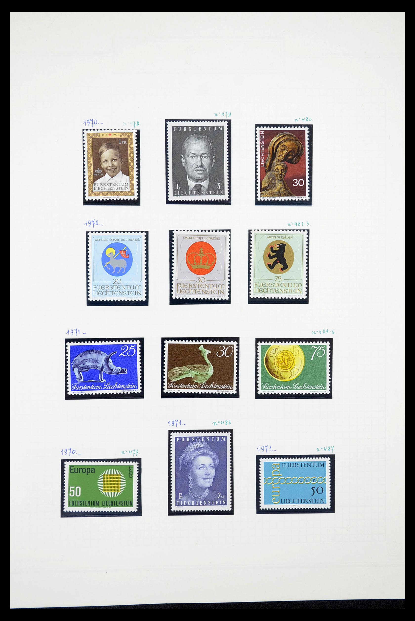 34633 026 - Postzegelverzameling 34633 Liechtenstein 1912-1987.
