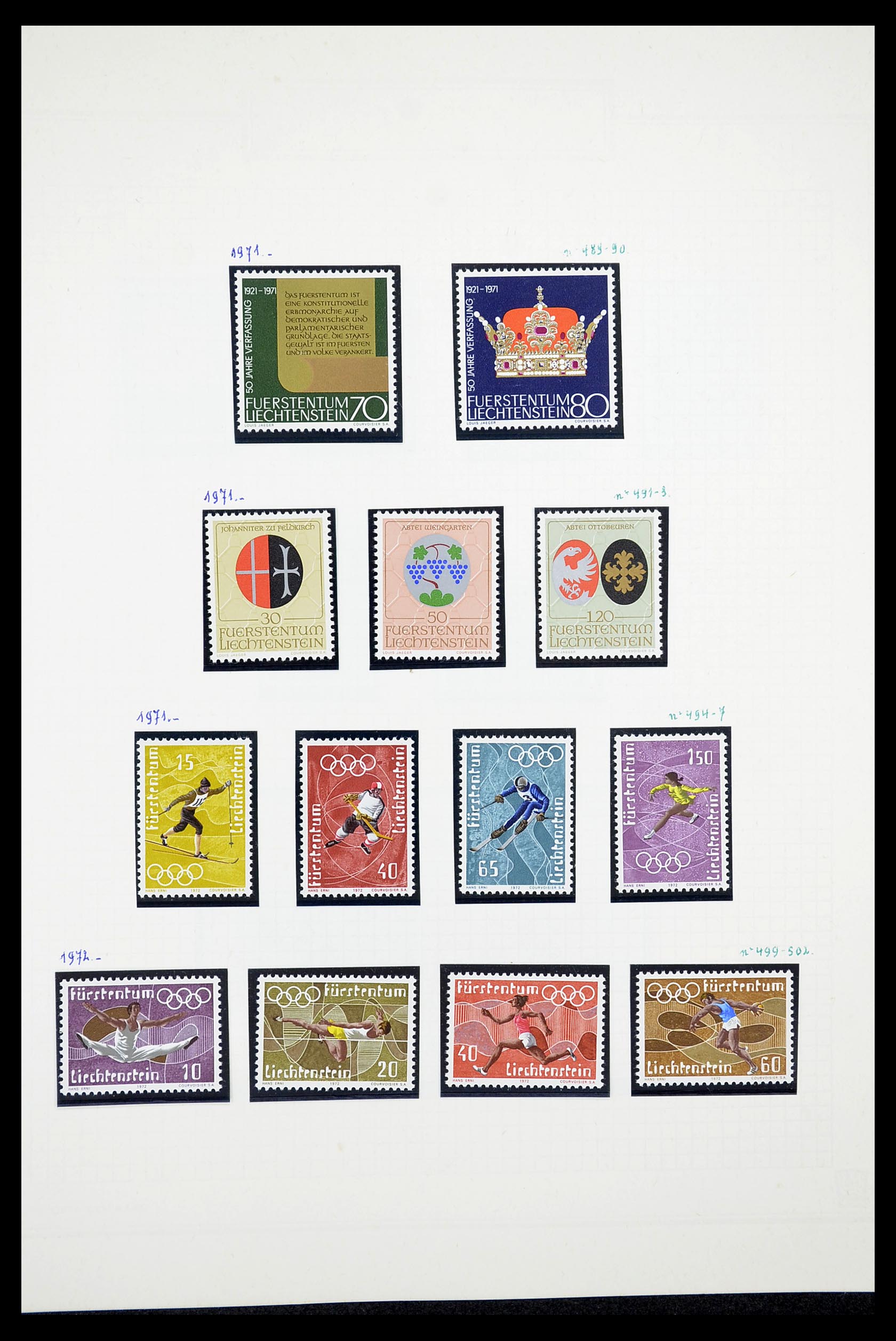 34633 027 - Stamp Collection 34633 Liechtenstein 1912-1987.