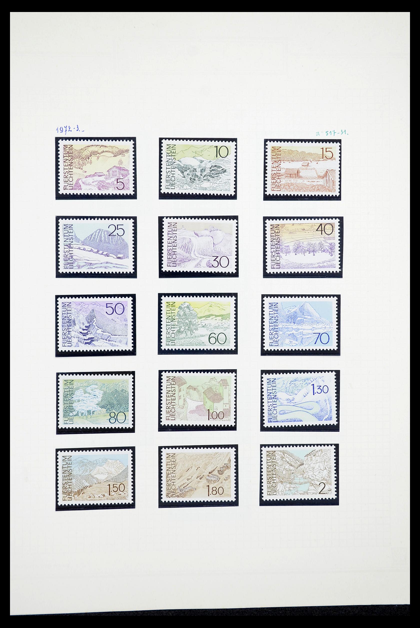 34633 030 - Postzegelverzameling 34633 Liechtenstein 1912-1987.