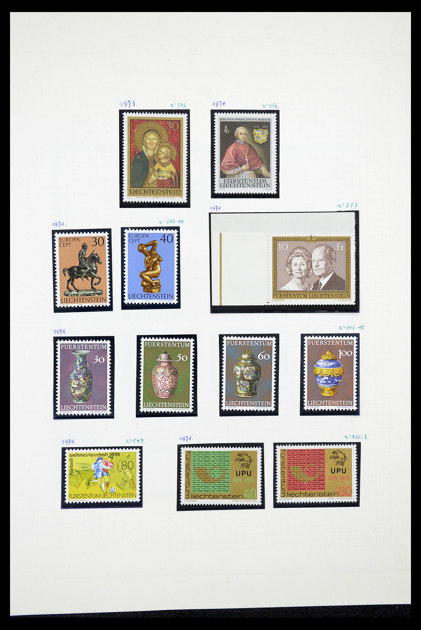 34633 032 - Postzegelverzameling 34633 Liechtenstein 1912-1987.