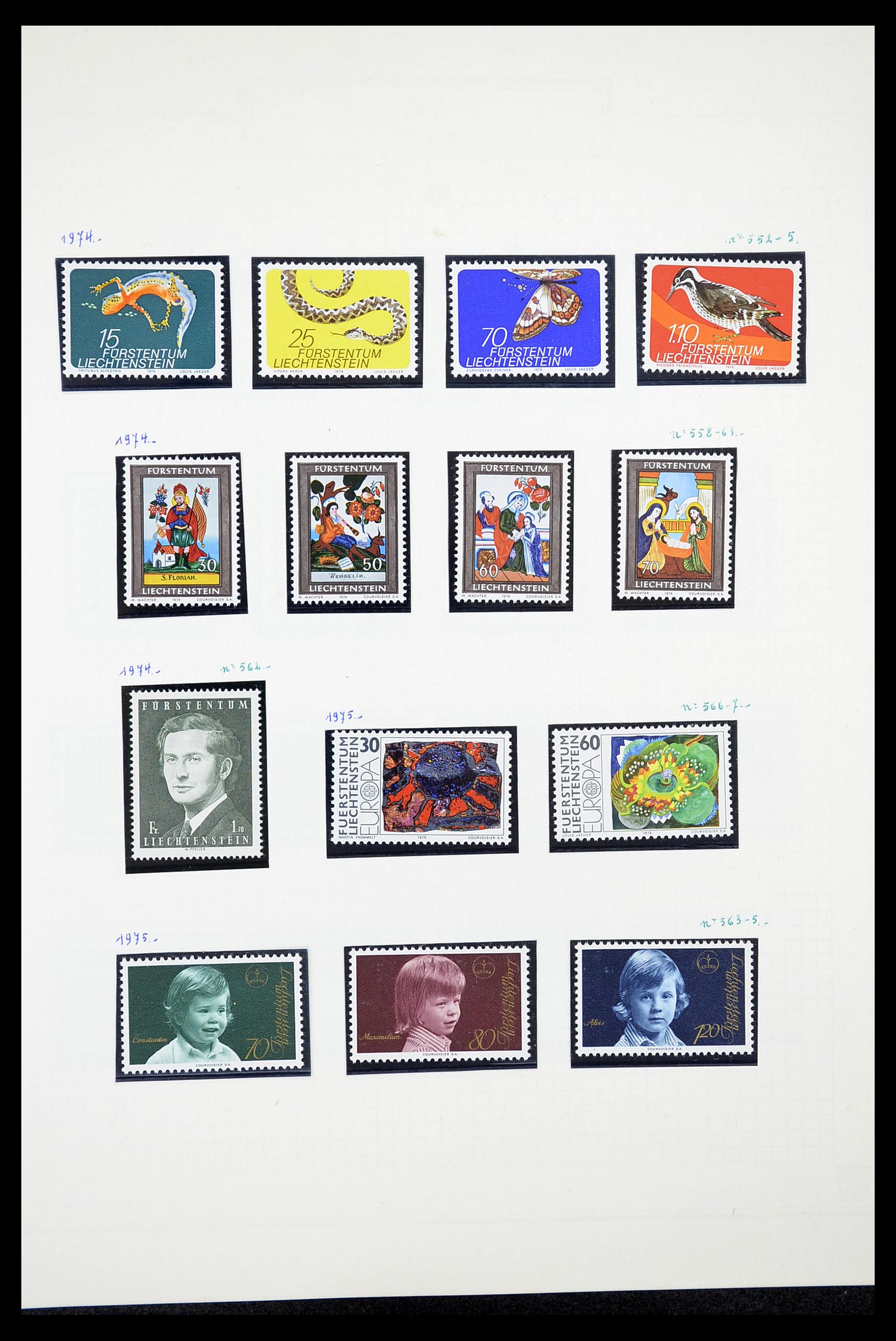 34633 034 - Postzegelverzameling 34633 Liechtenstein 1912-1987.