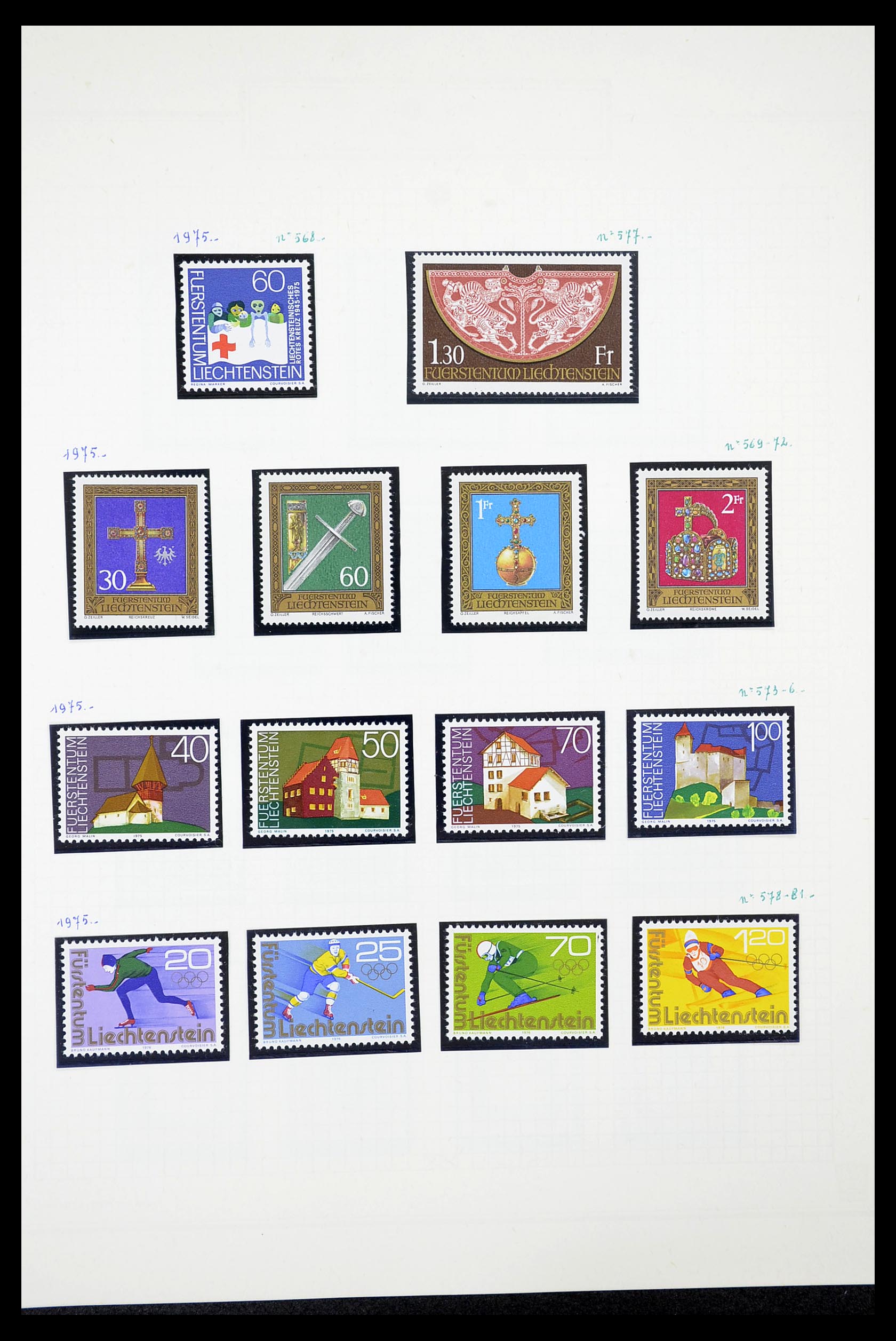 34633 035 - Postzegelverzameling 34633 Liechtenstein 1912-1987.