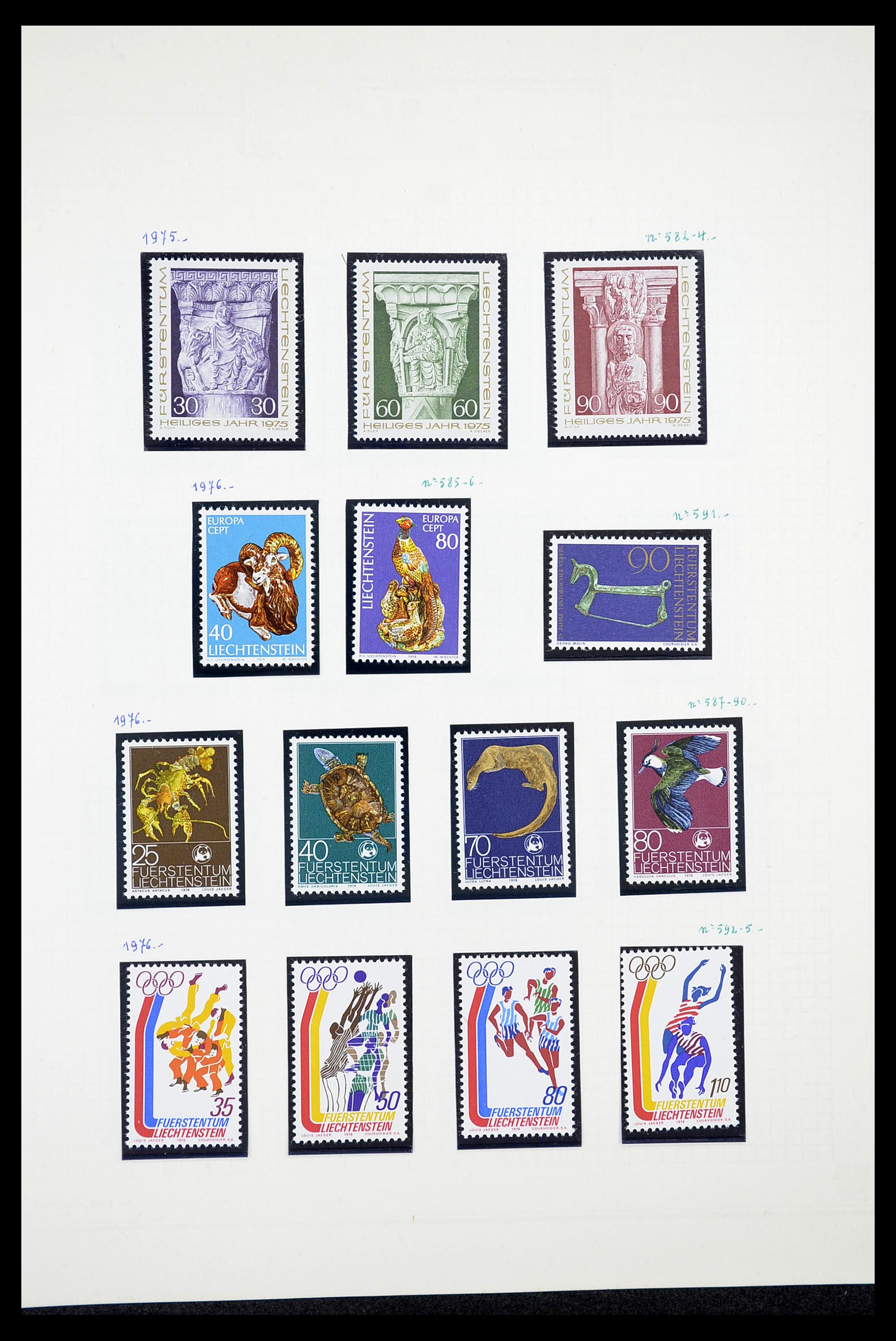 34633 036 - Postzegelverzameling 34633 Liechtenstein 1912-1987.