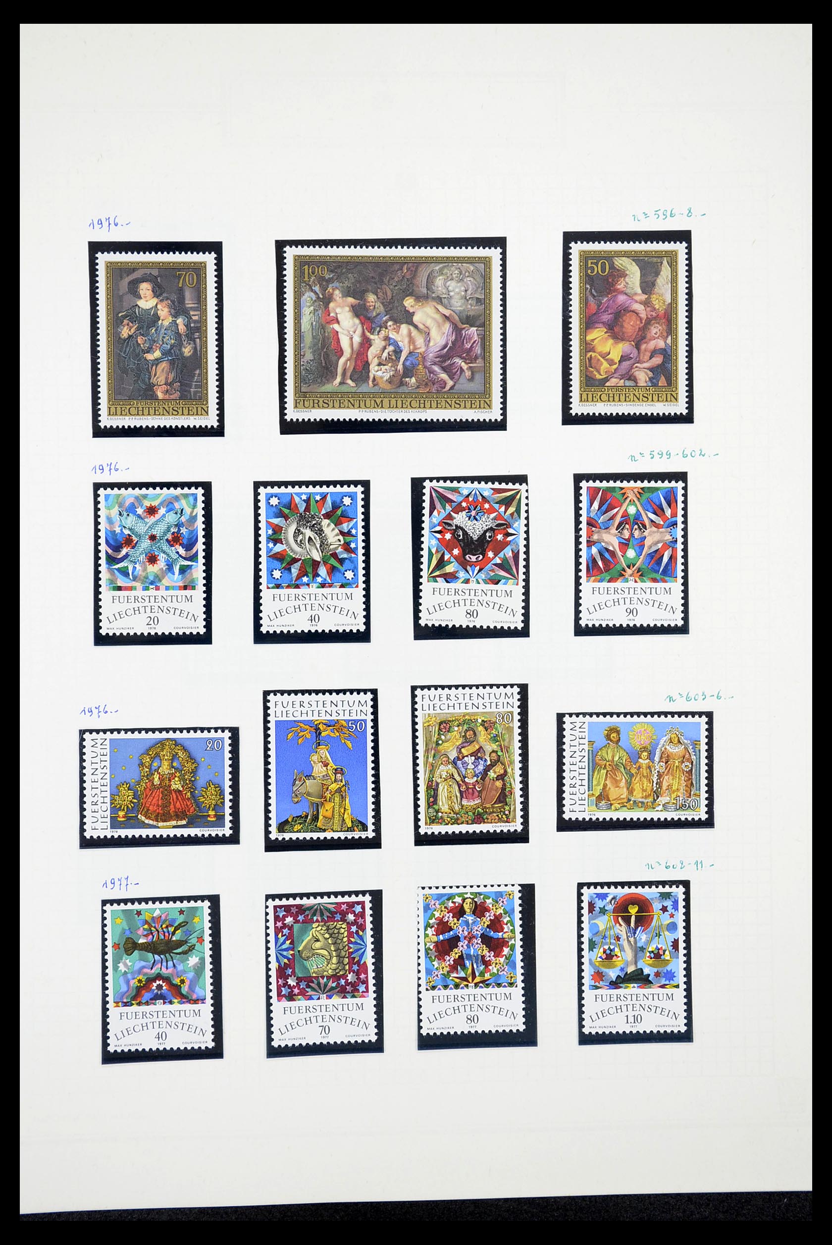 34633 037 - Postzegelverzameling 34633 Liechtenstein 1912-1987.