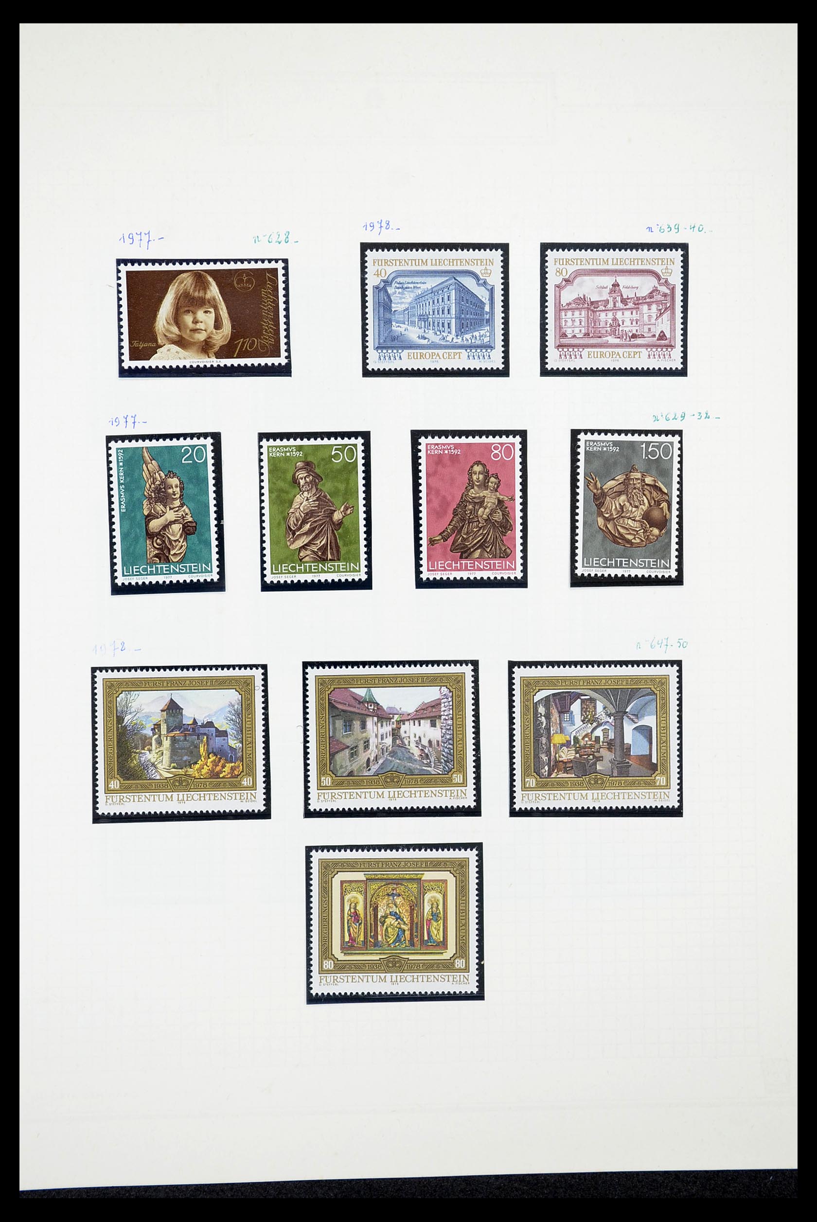 34633 040 - Postzegelverzameling 34633 Liechtenstein 1912-1987.