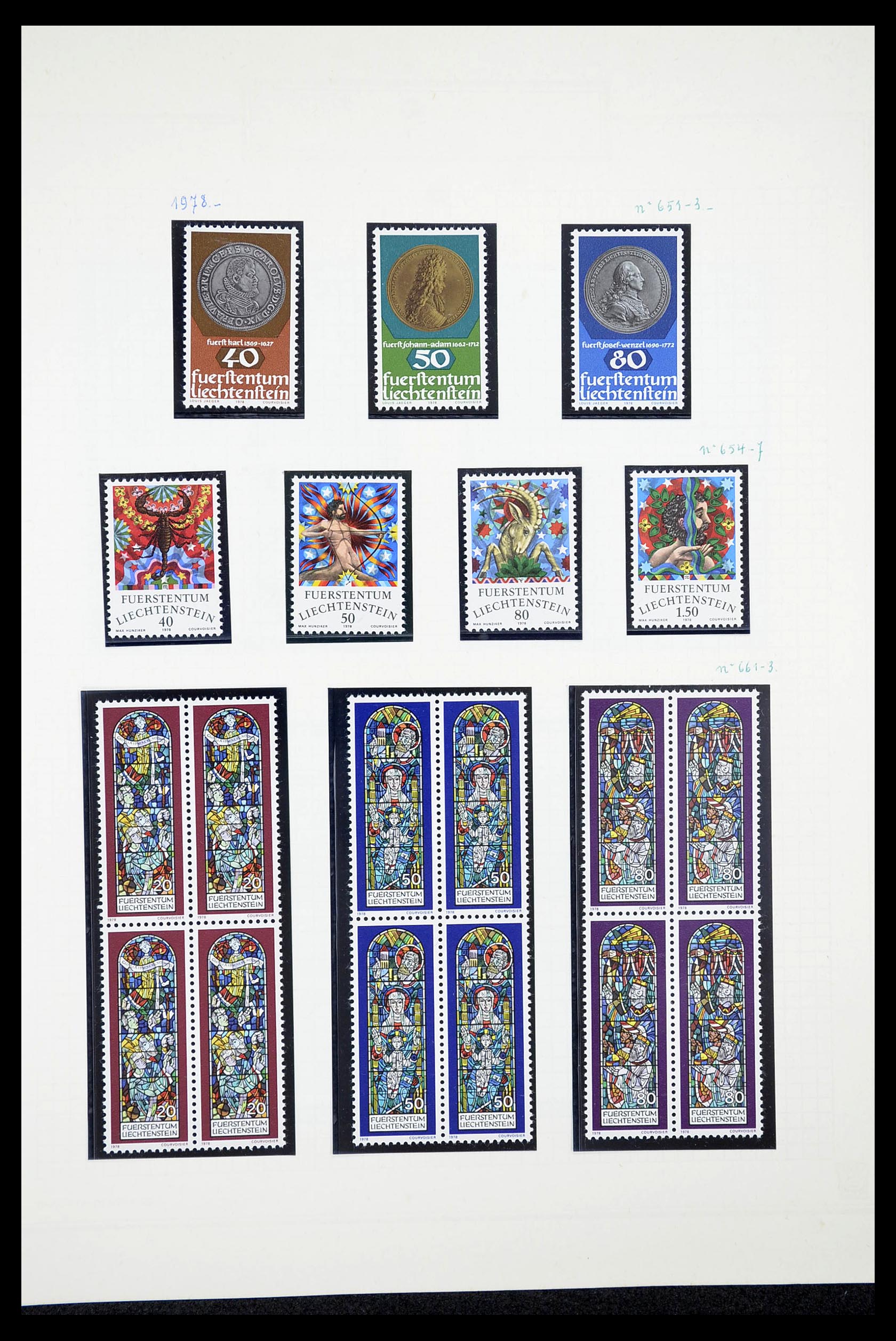 34633 042 - Postzegelverzameling 34633 Liechtenstein 1912-1987.