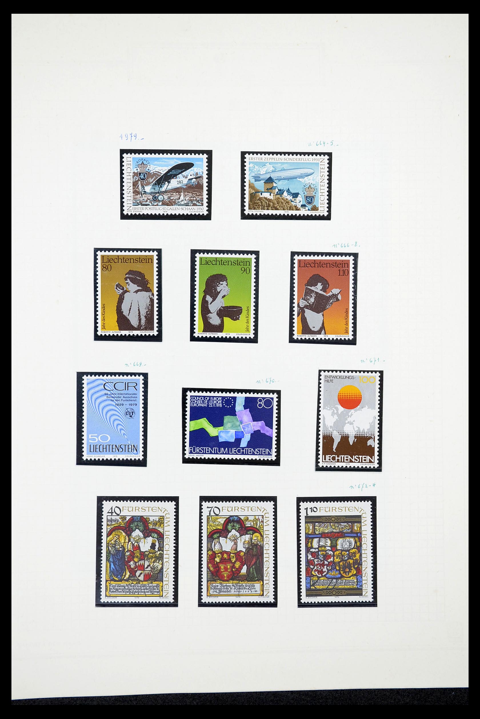 34633 044 - Postzegelverzameling 34633 Liechtenstein 1912-1987.