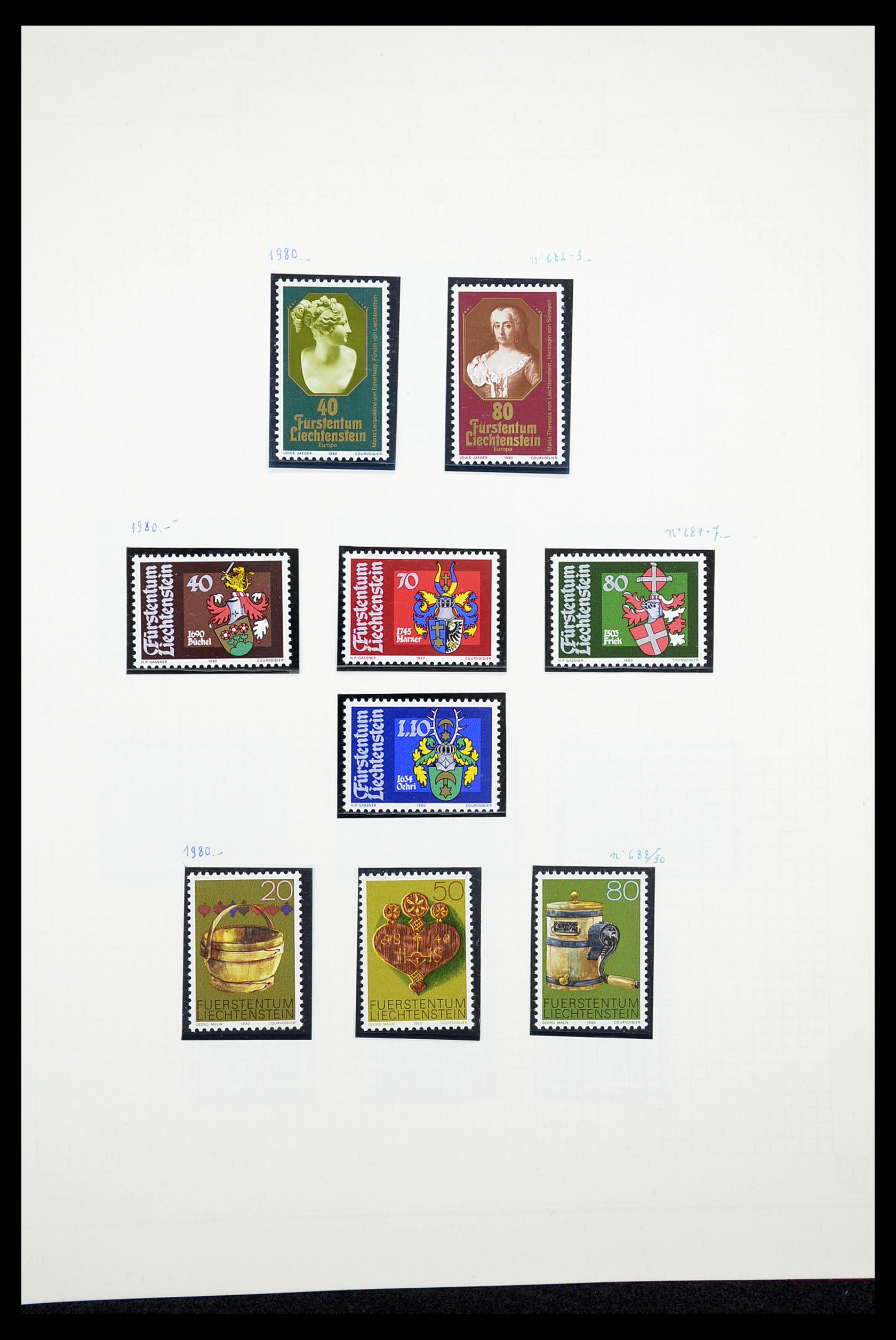 34633 048 - Postzegelverzameling 34633 Liechtenstein 1912-1987.
