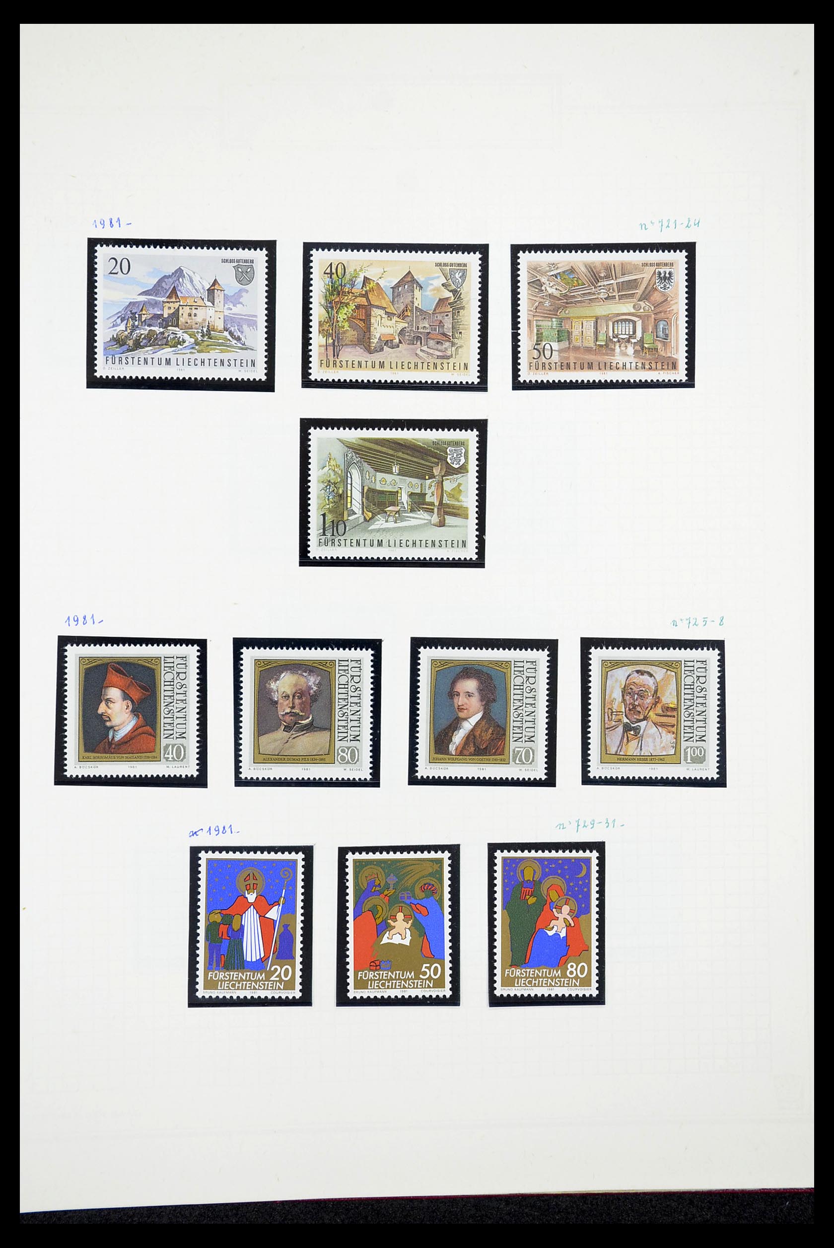 34633 052 - Postzegelverzameling 34633 Liechtenstein 1912-1987.