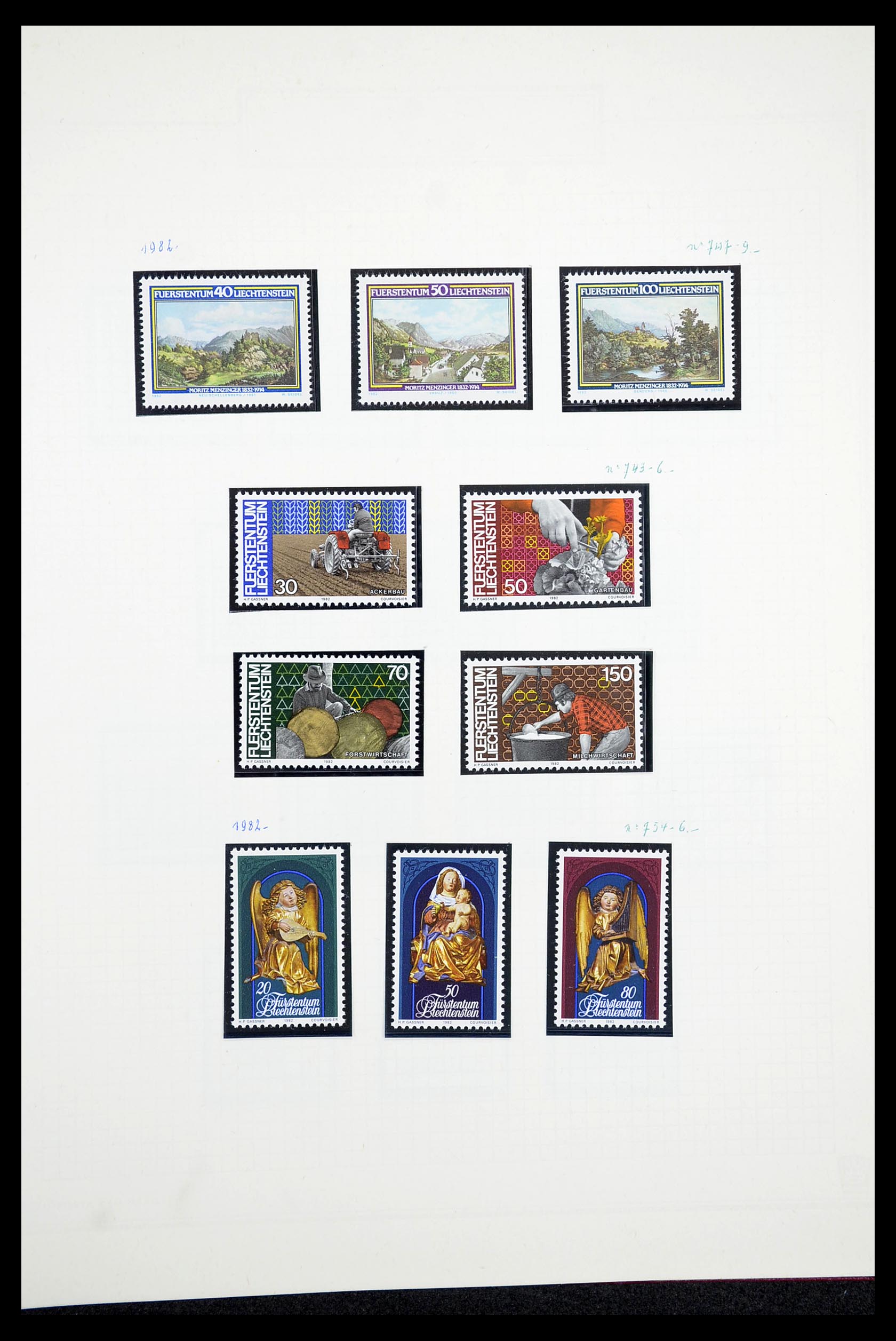 34633 054 - Postzegelverzameling 34633 Liechtenstein 1912-1987.
