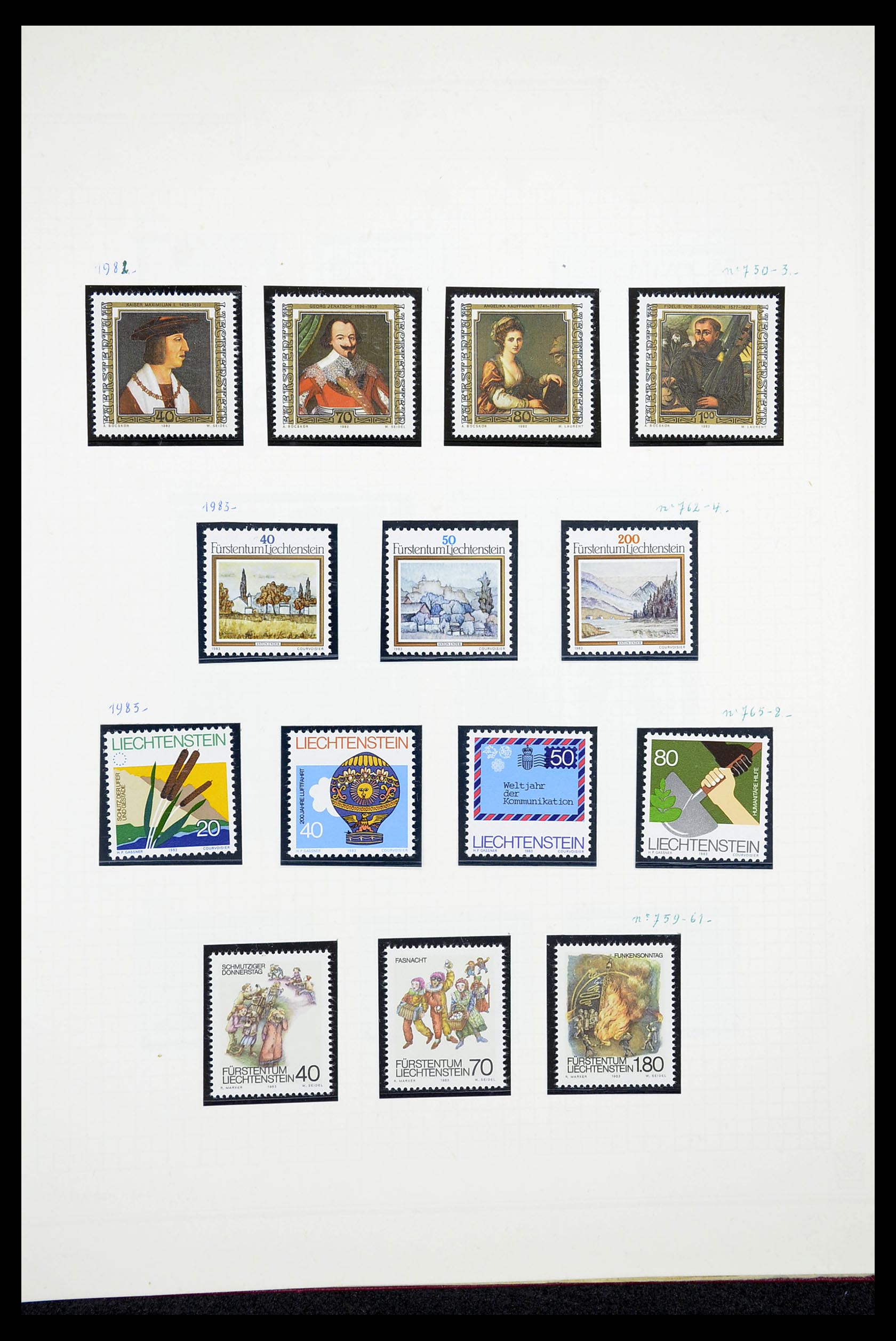 34633 055 - Postzegelverzameling 34633 Liechtenstein 1912-1987.