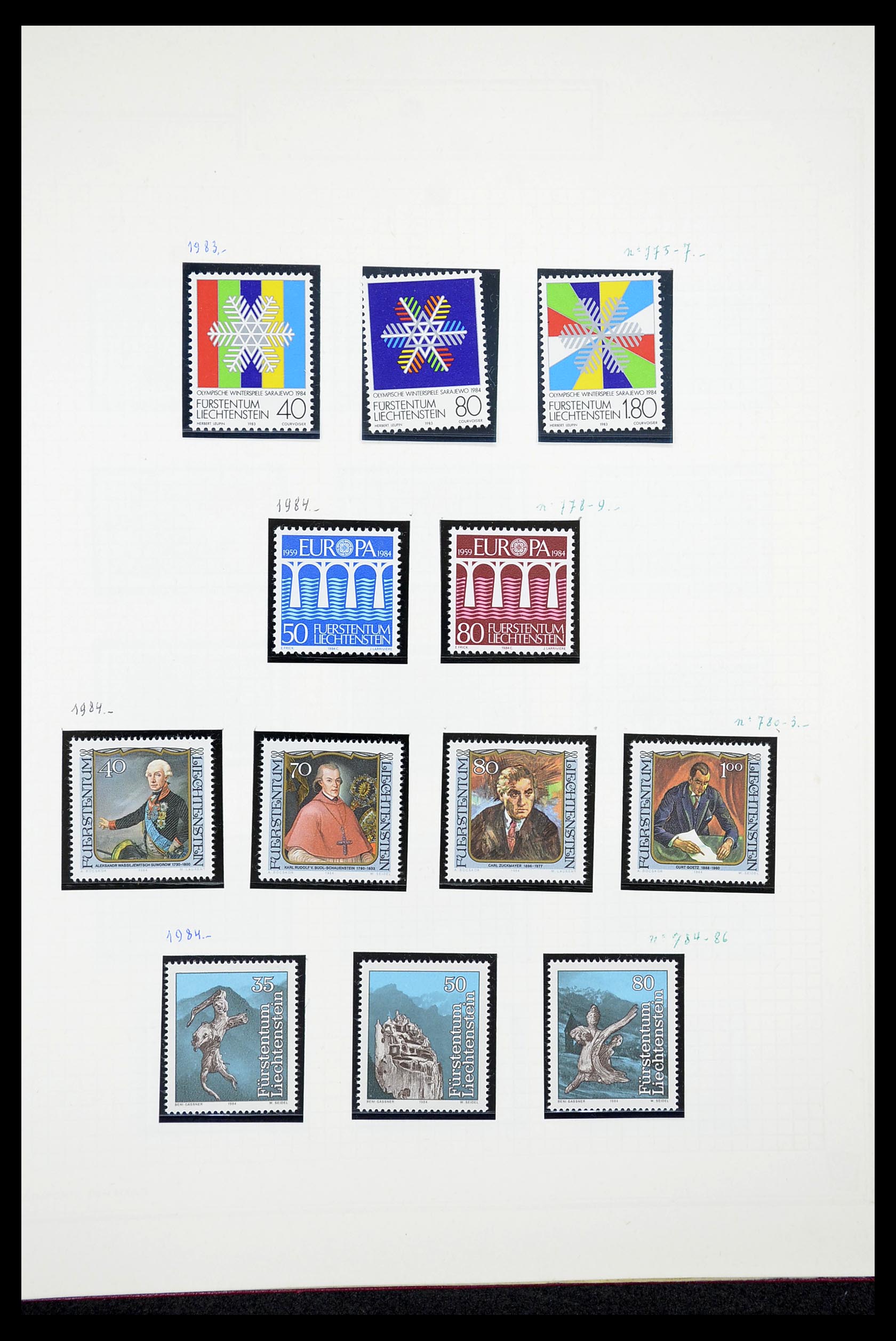 34633 057 - Postzegelverzameling 34633 Liechtenstein 1912-1987.