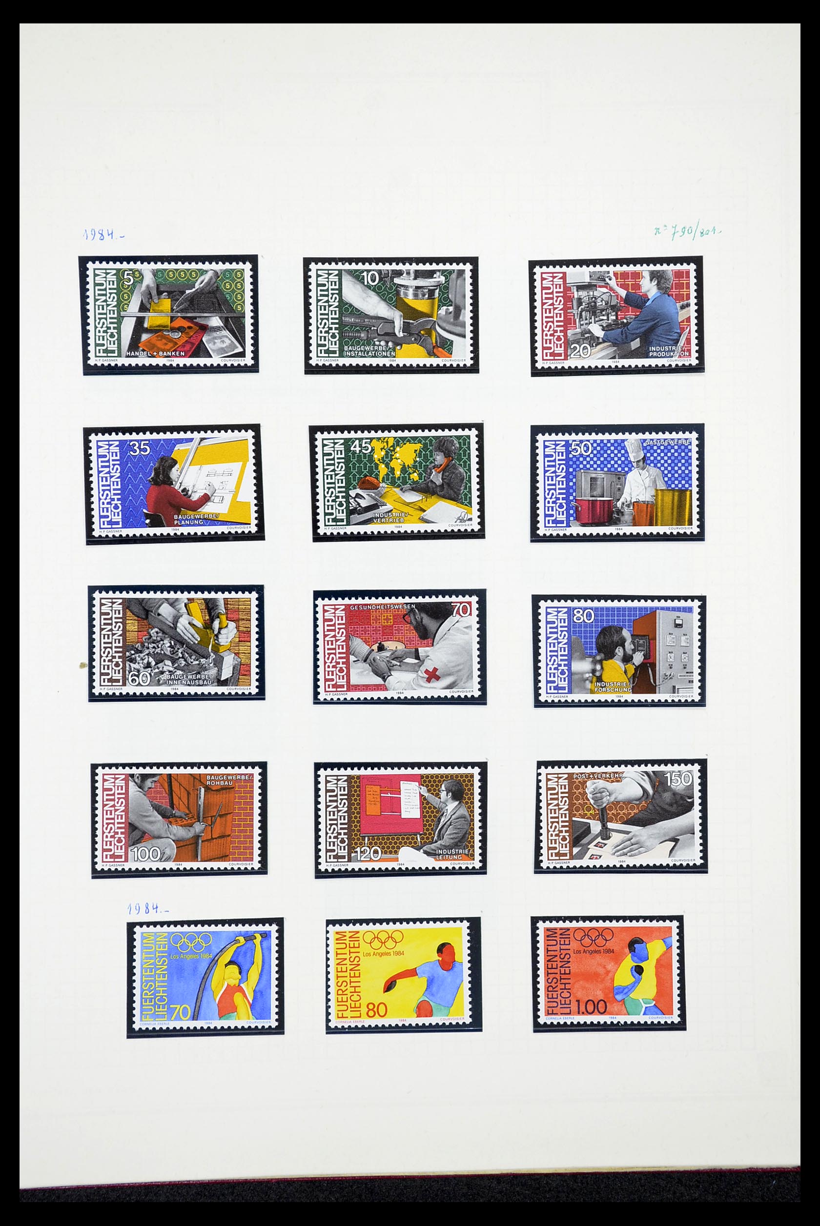 34633 058 - Postzegelverzameling 34633 Liechtenstein 1912-1987.