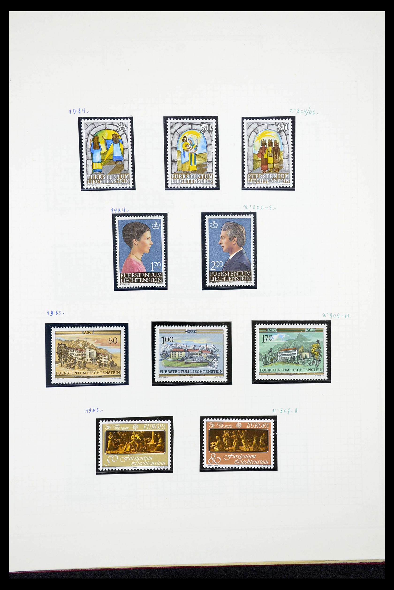 34633 066 - Postzegelverzameling 34633 Liechtenstein 1912-1987.