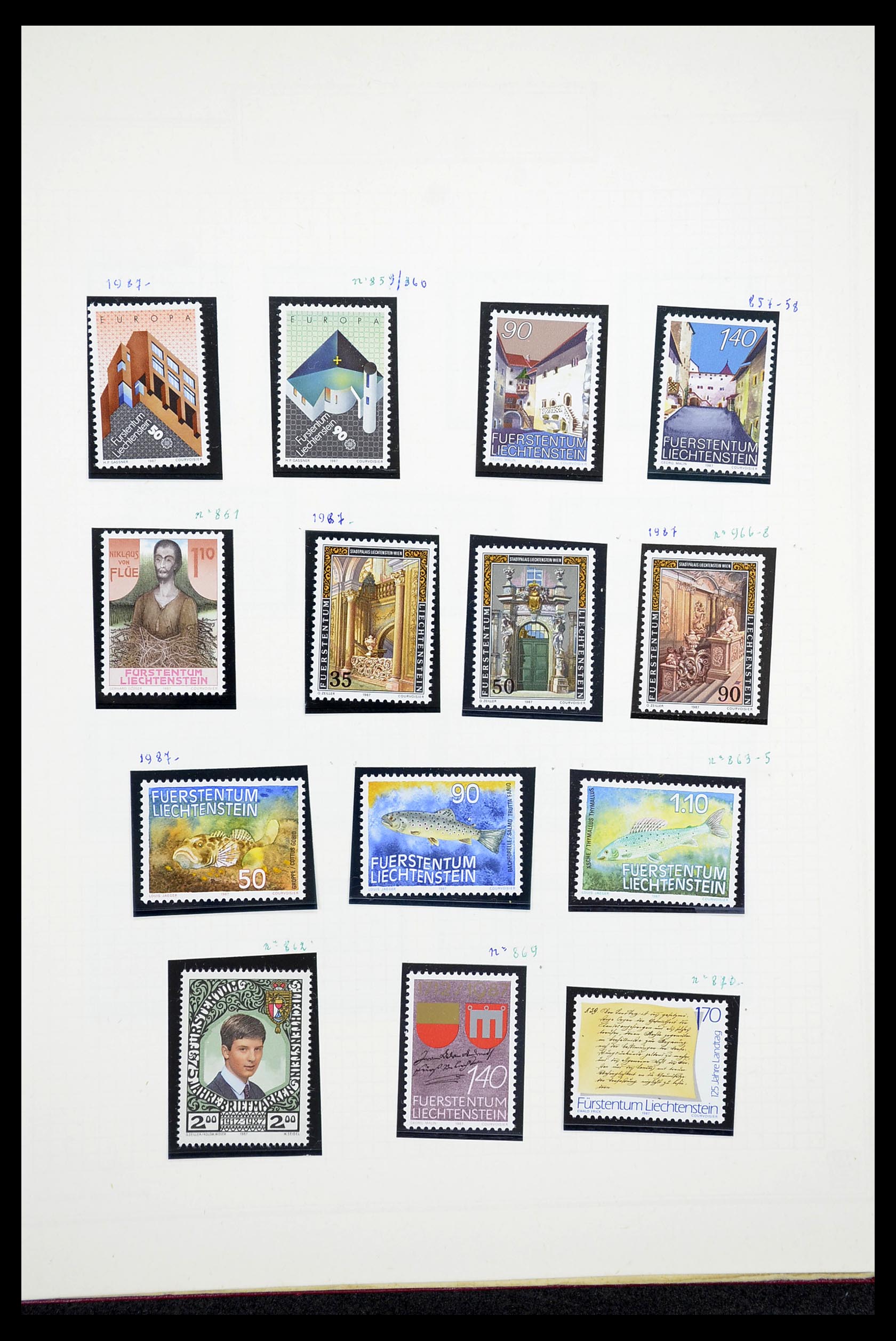 34633 069 - Stamp Collection 34633 Liechtenstein 1912-1987.