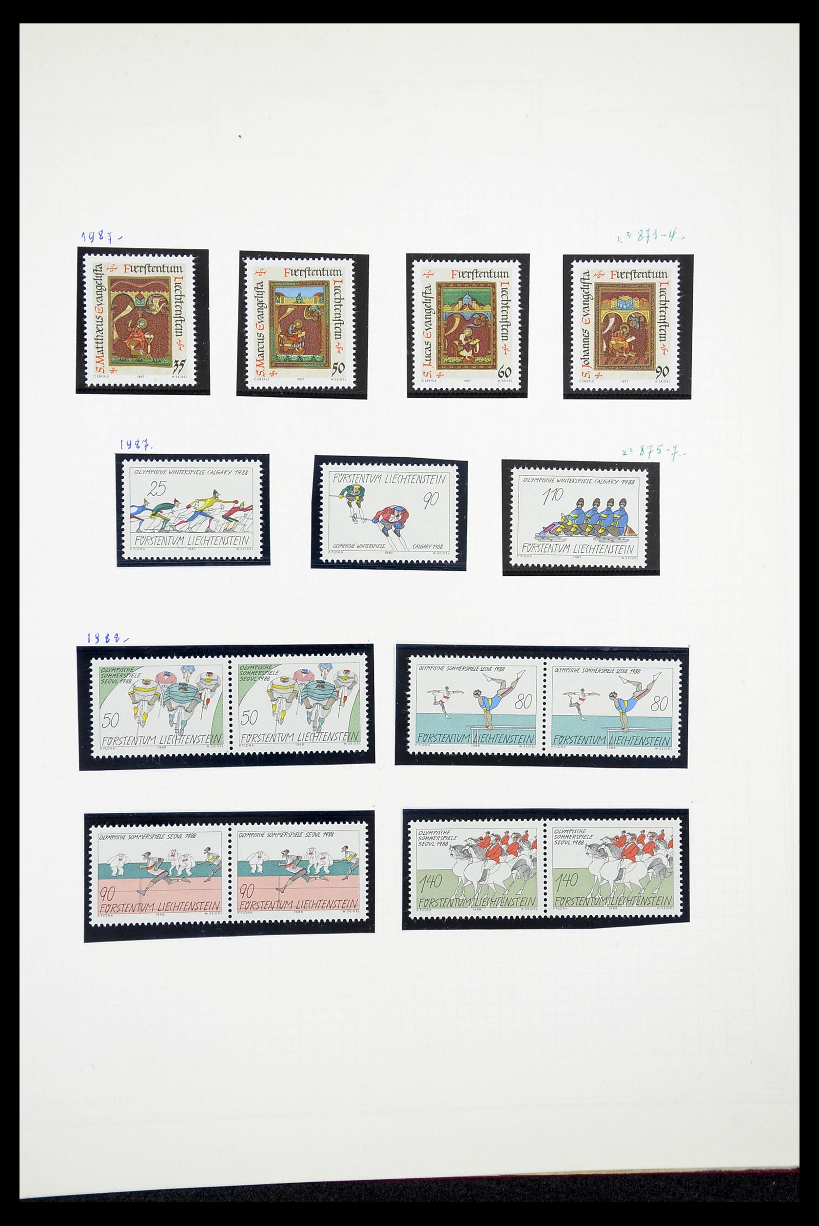 34633 070 - Postzegelverzameling 34633 Liechtenstein 1912-1987.