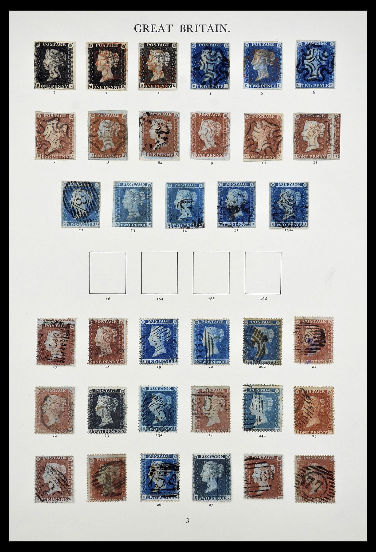 34635 001 - Postzegelverzameling 34635 Engeland 1840-1952.