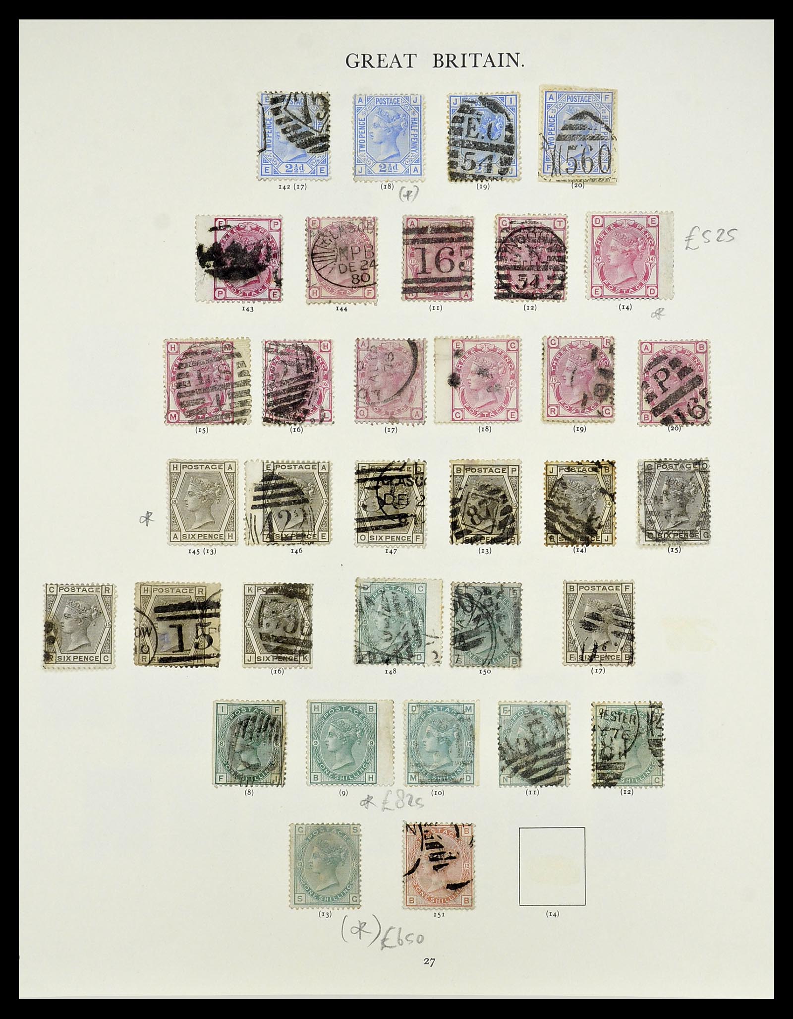 34635 027 - Postzegelverzameling 34635 Engeland 1840-1952.