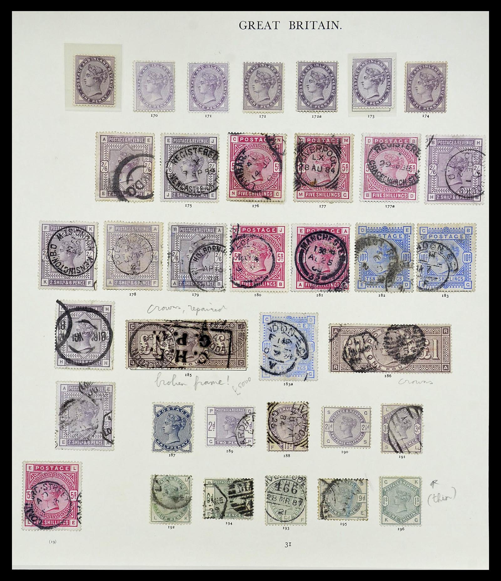 34635 030 - Postzegelverzameling 34635 Engeland 1840-1952.