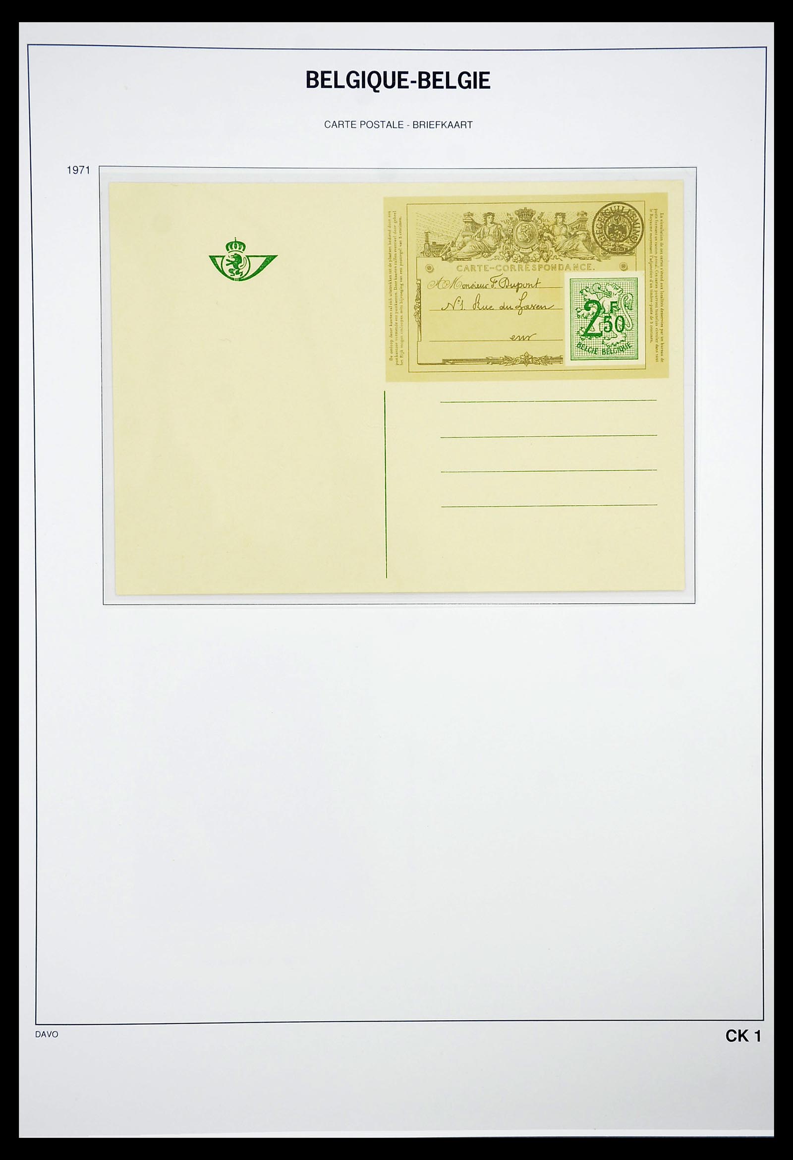 34639 001 - Stamp Collection 34639 Belgium postal cards 1971-2010.
