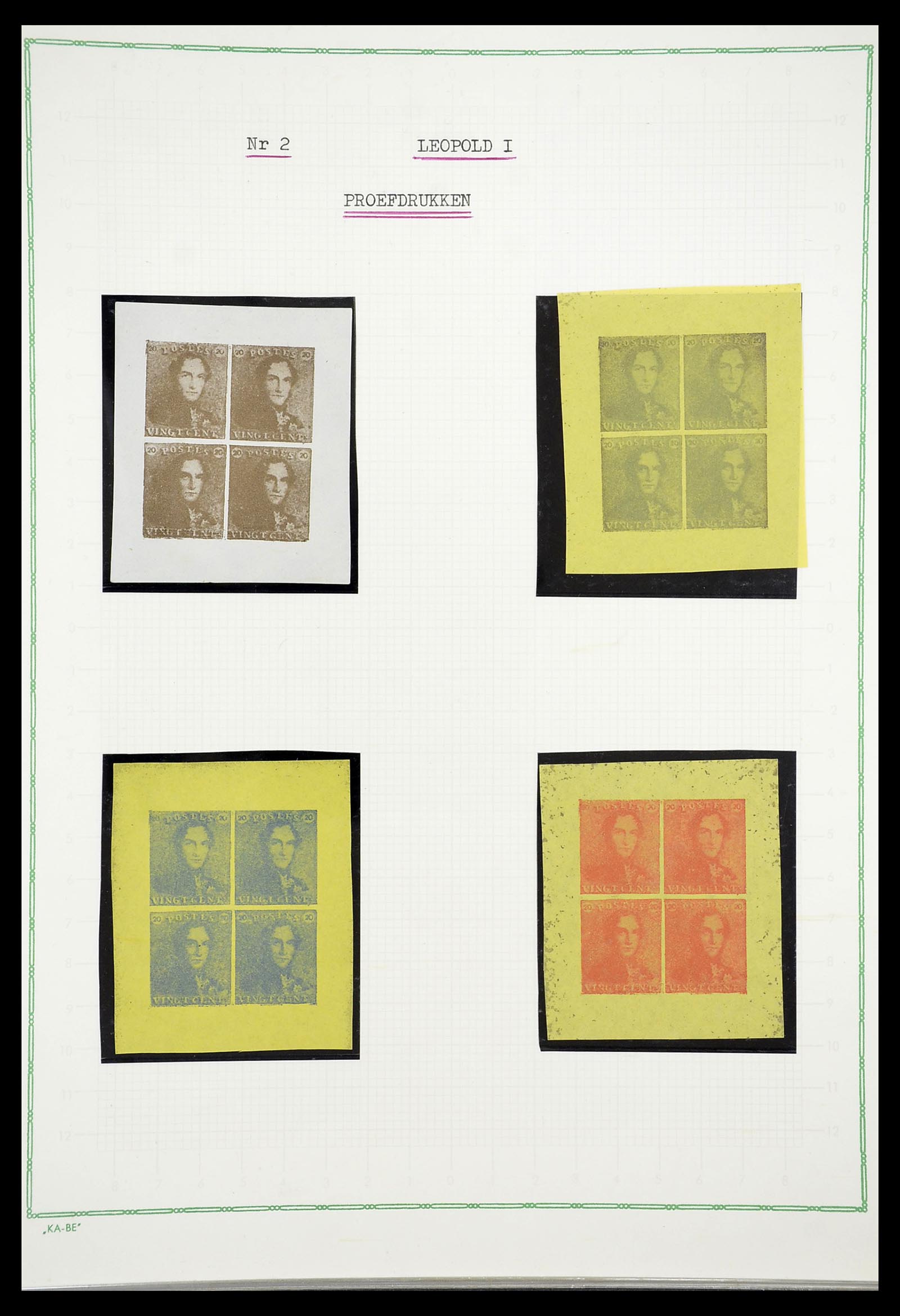 34643 001 - Postzegelverzameling 34643 België proeven 1849-1915.