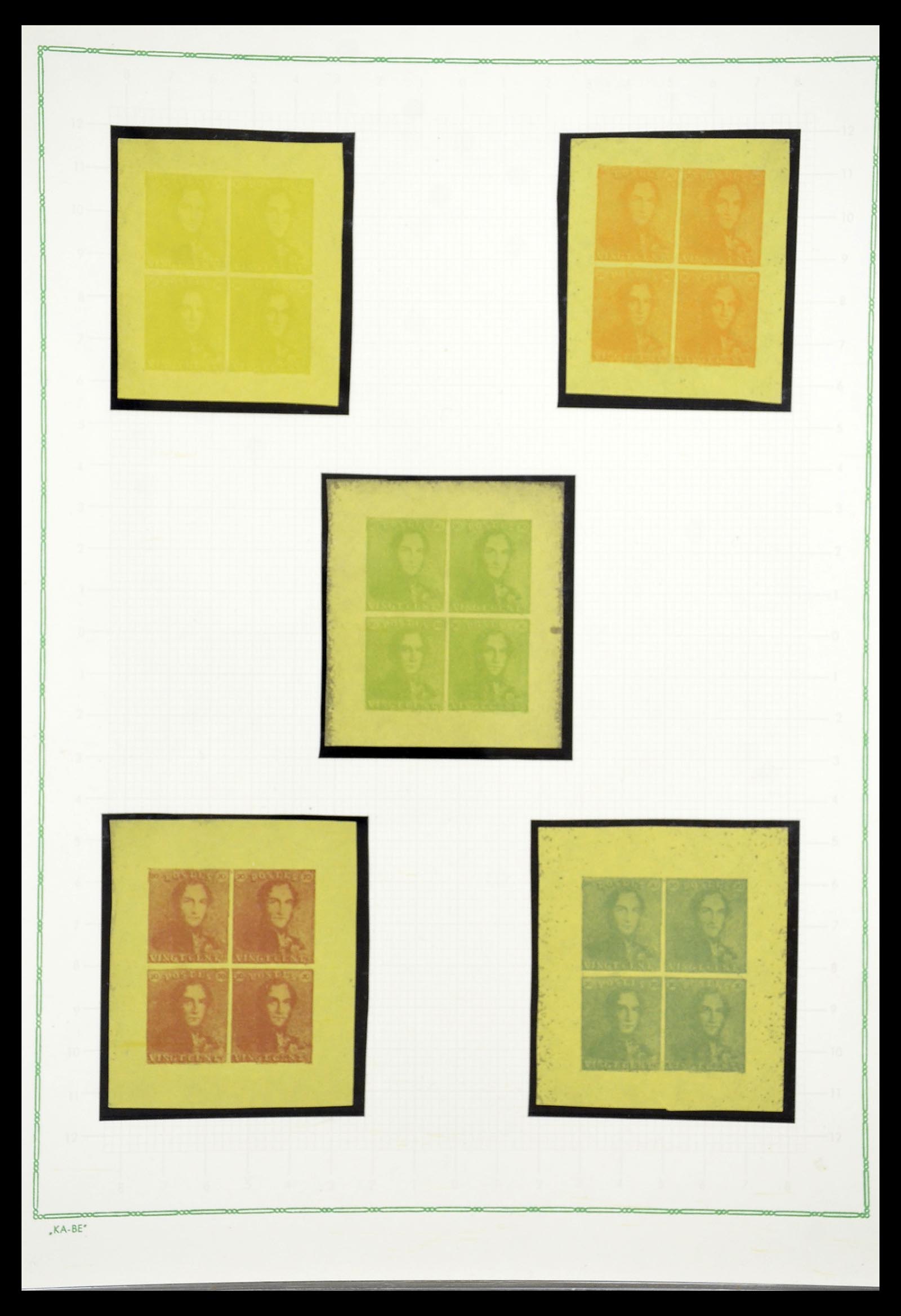 34643 002 - Postzegelverzameling 34643 België proeven 1849-1915.