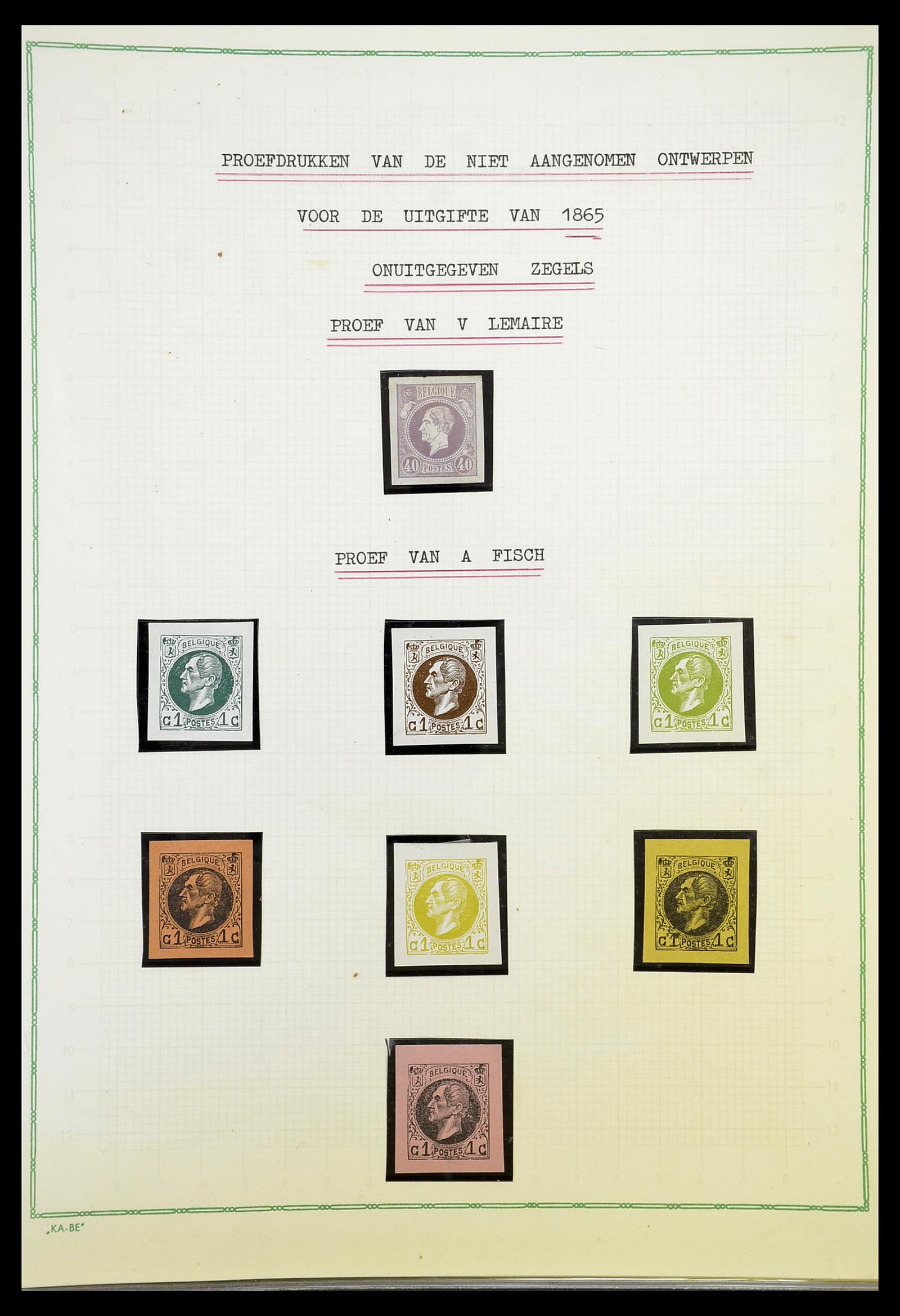 34643 003 - Postzegelverzameling 34643 België proeven 1849-1915.