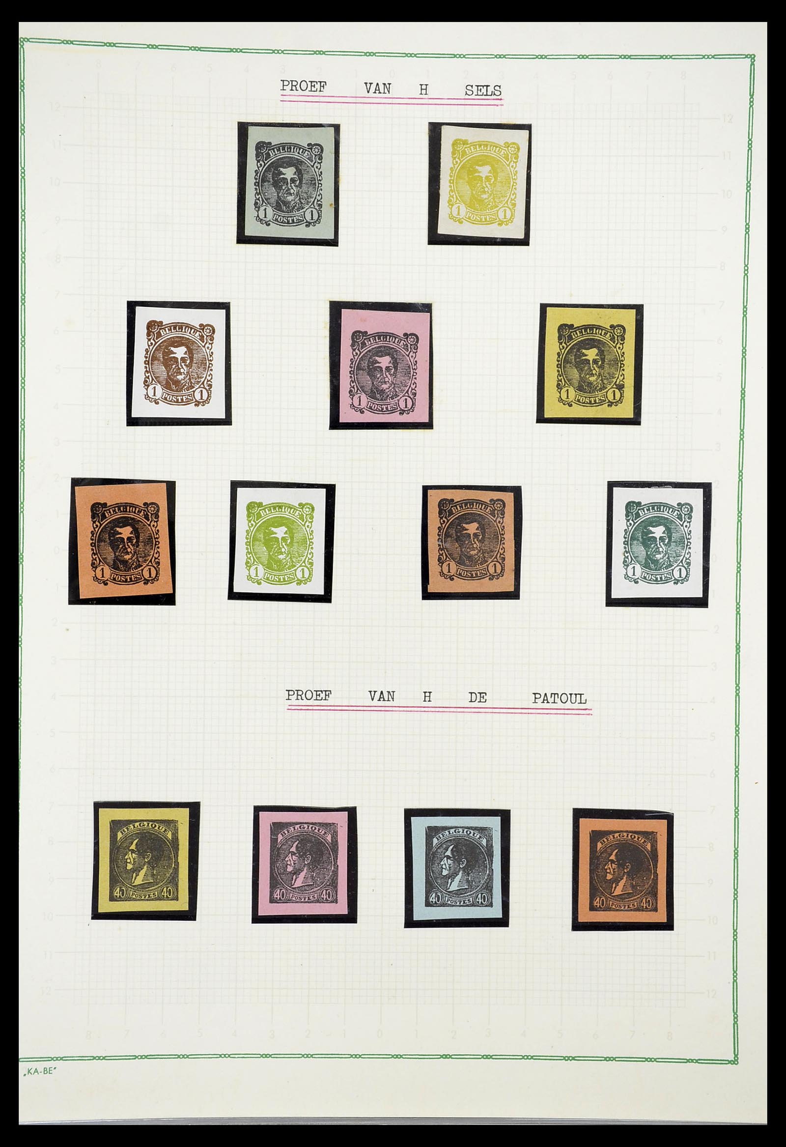 34643 008 - Postzegelverzameling 34643 België proeven 1849-1915.