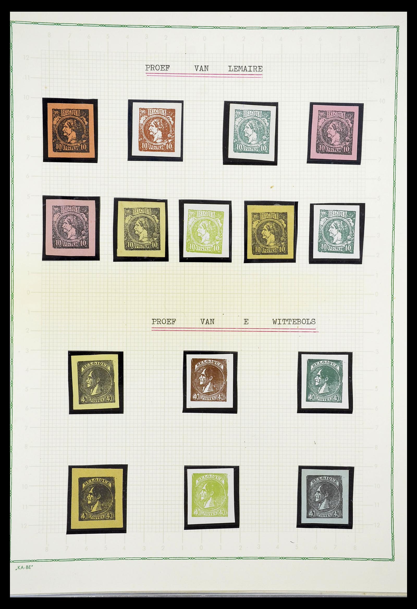 34643 009 - Postzegelverzameling 34643 België proeven 1849-1915.