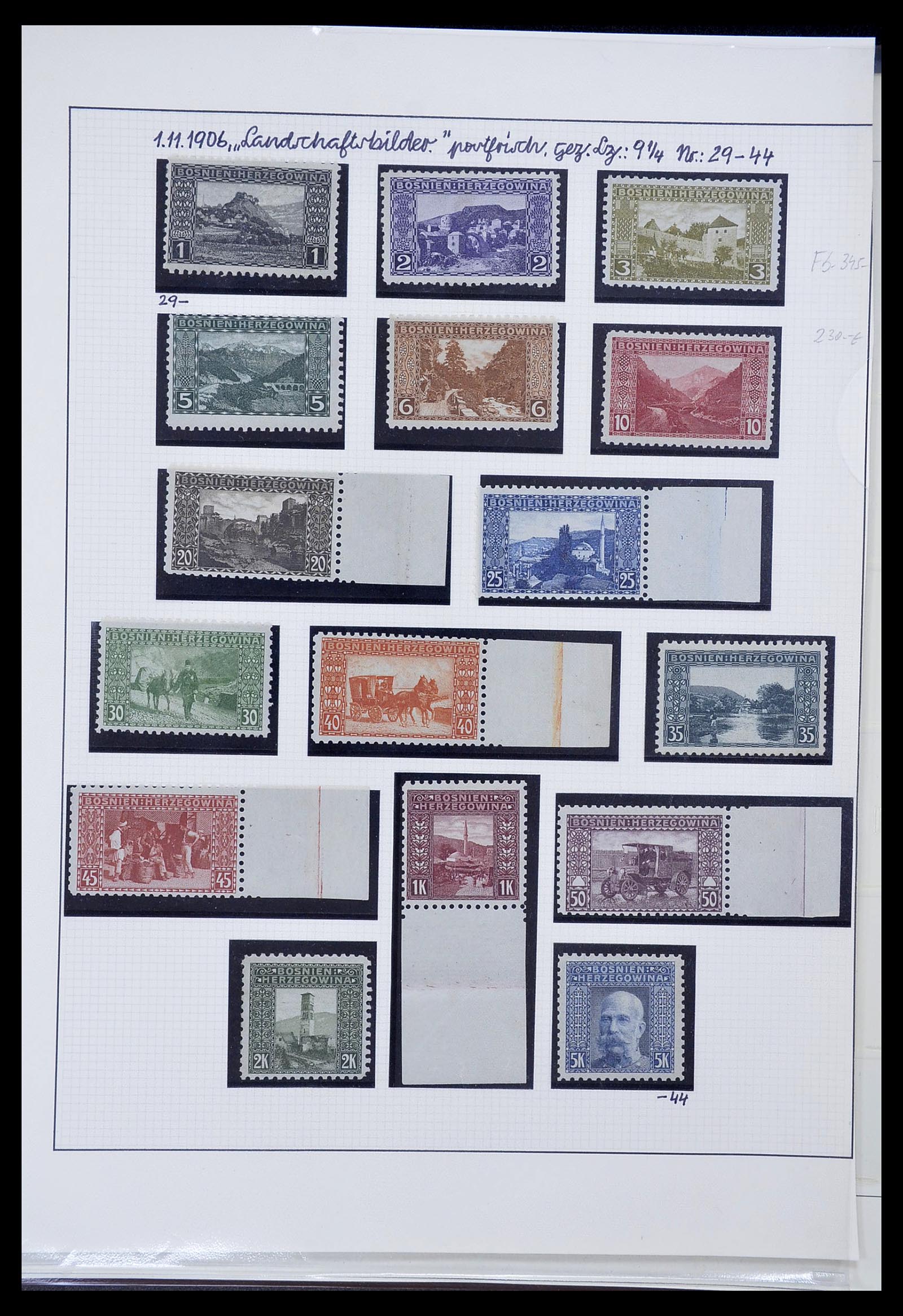 34644 009 - Postzegelverzameling 34644 Bosnië-Herzegowina 1879-1918.