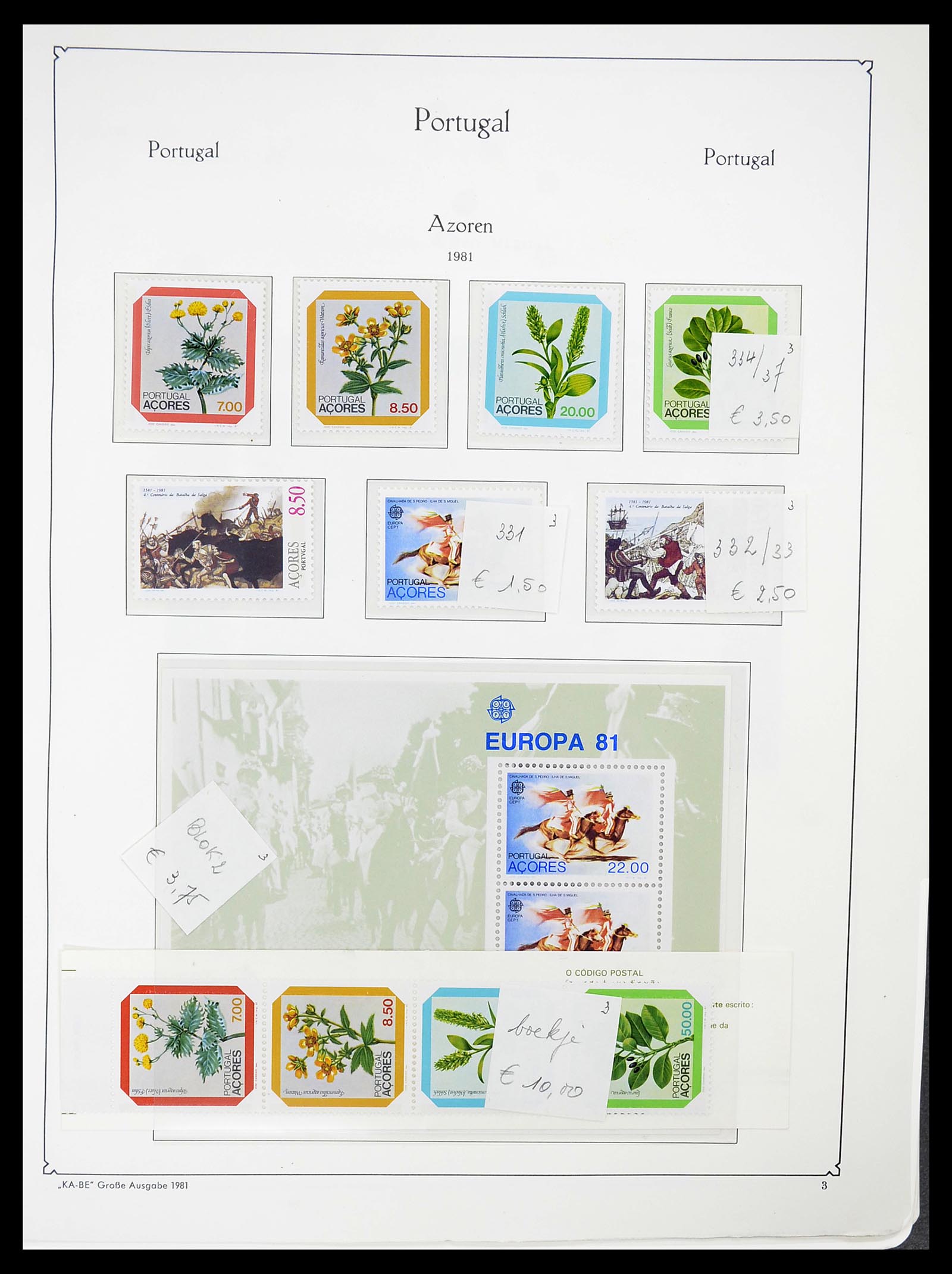 34646 007 - Postzegelverzameling 34646 Azoren en Madeira 1980-2001.