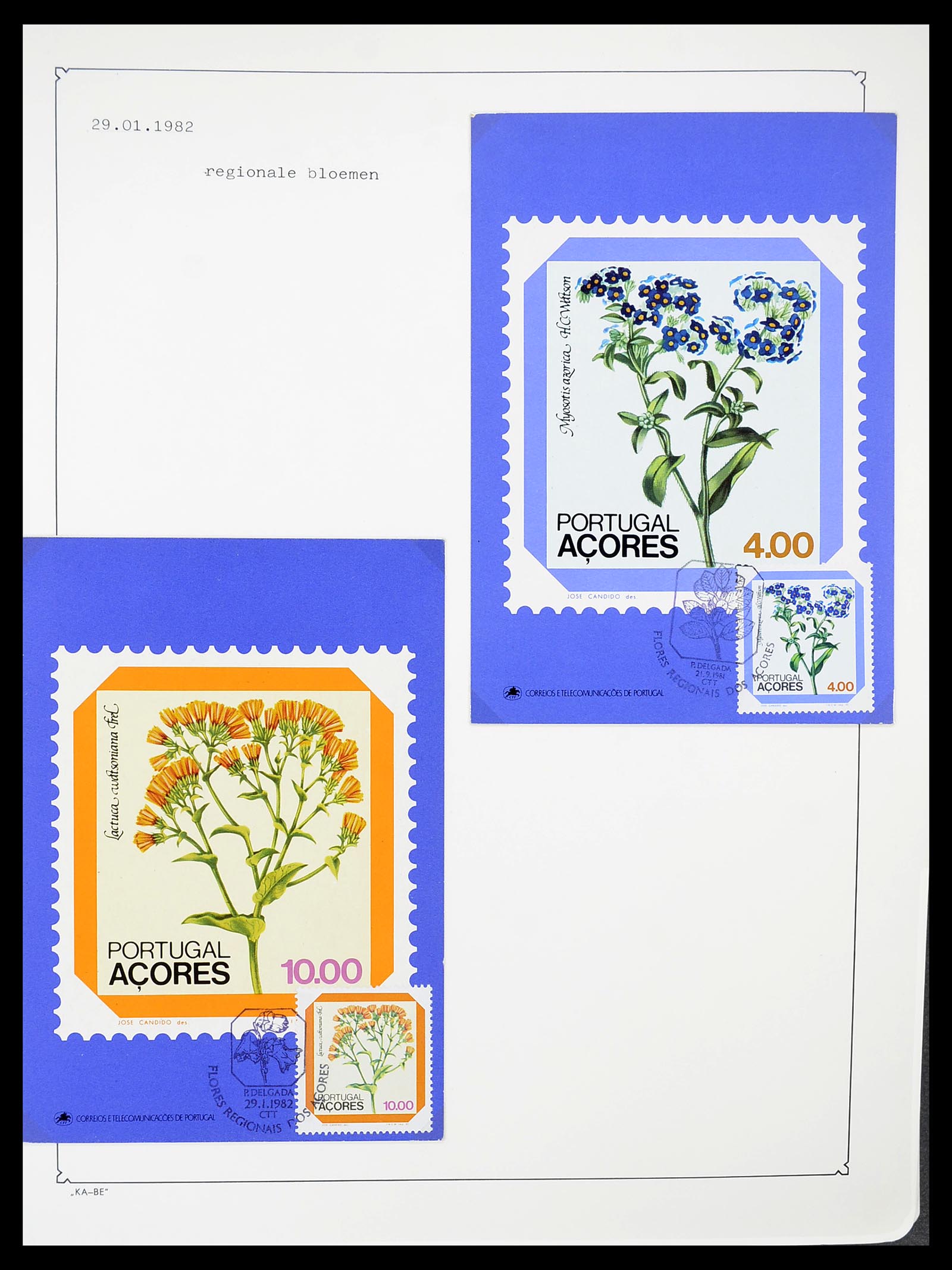 34646 013 - Postzegelverzameling 34646 Azoren en Madeira 1980-2001.