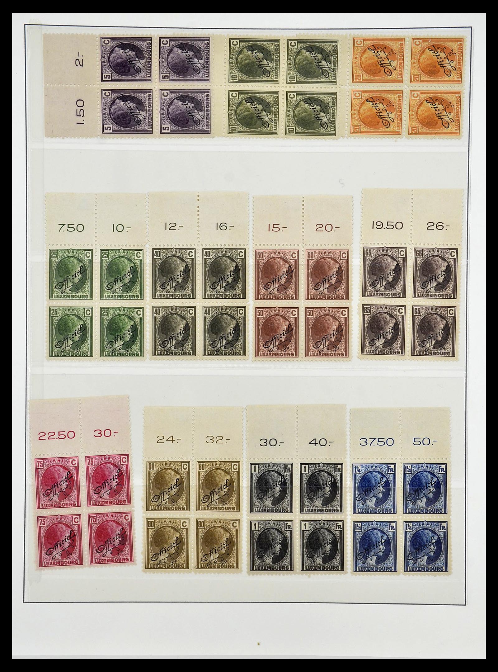 34652 018 - Postzegelverzameling 34652 Luxemburg back of the book 1875-1935.