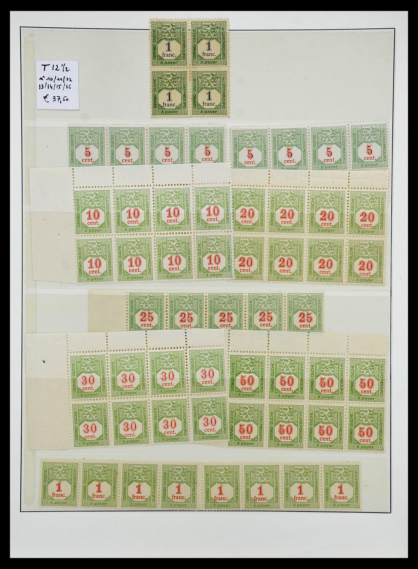 34652 025 - Stamp Collection 34652 Luxembourg back of the book 1875-1935.