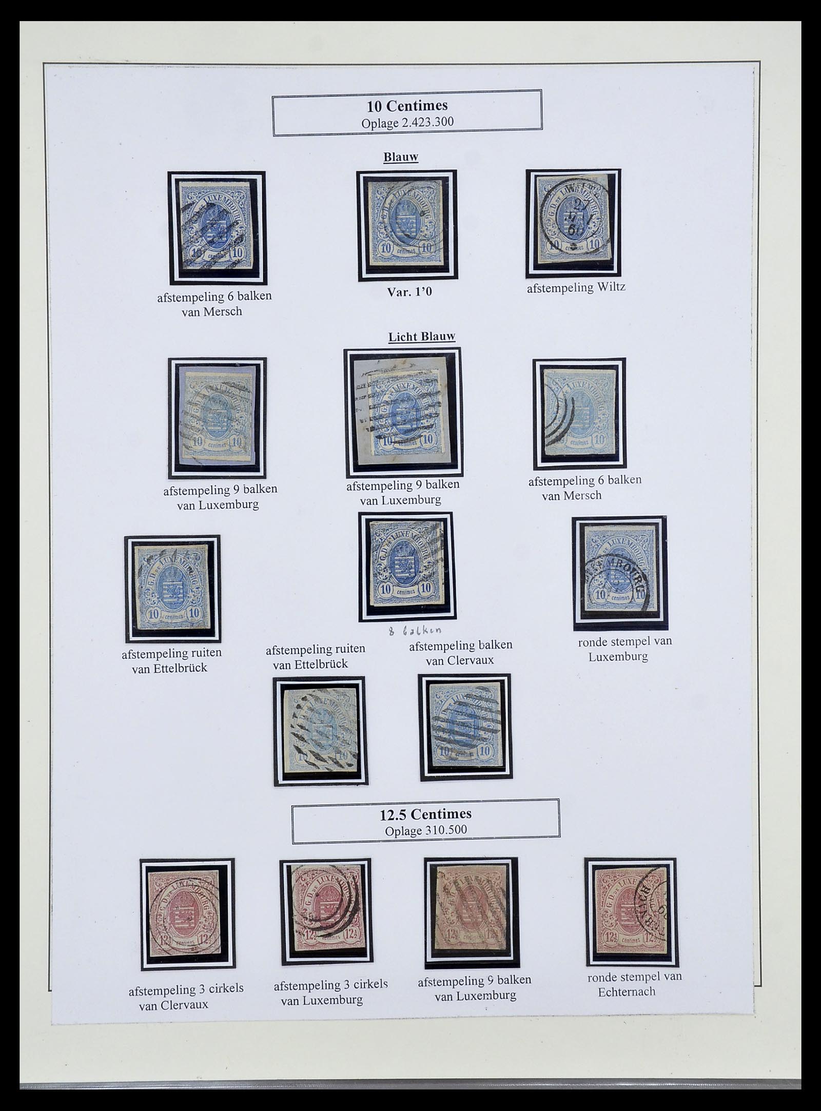 34653 002 - Postzegelverzameling 34653 Luxemburg 1859-1880.