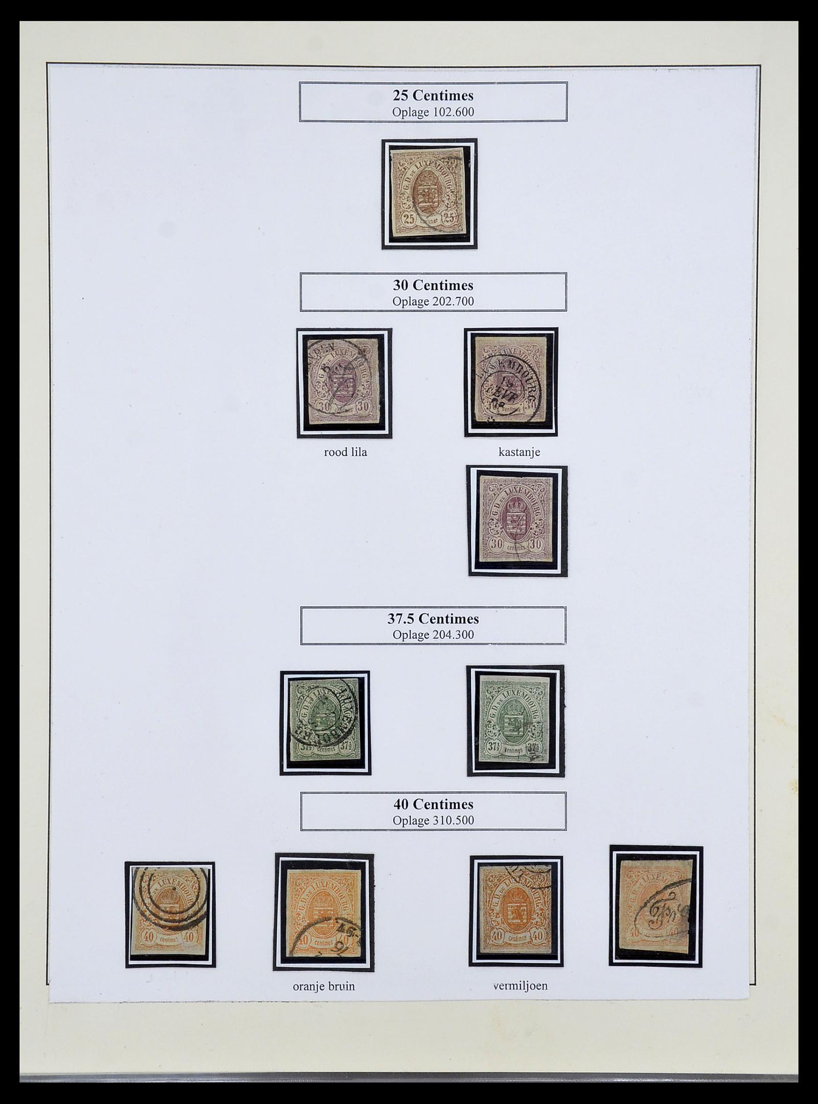34653 003 - Postzegelverzameling 34653 Luxemburg 1859-1880.