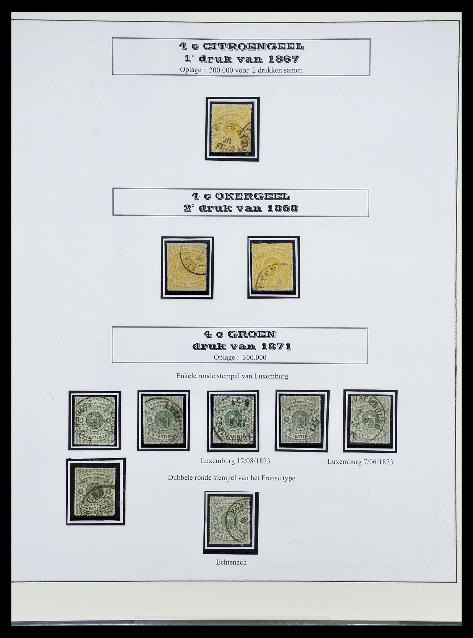 34653 005 - Postzegelverzameling 34653 Luxemburg 1859-1880.