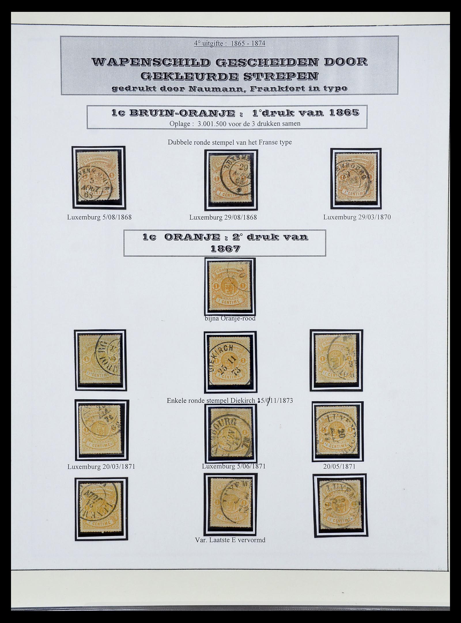 34653 006 - Postzegelverzameling 34653 Luxemburg 1859-1880.